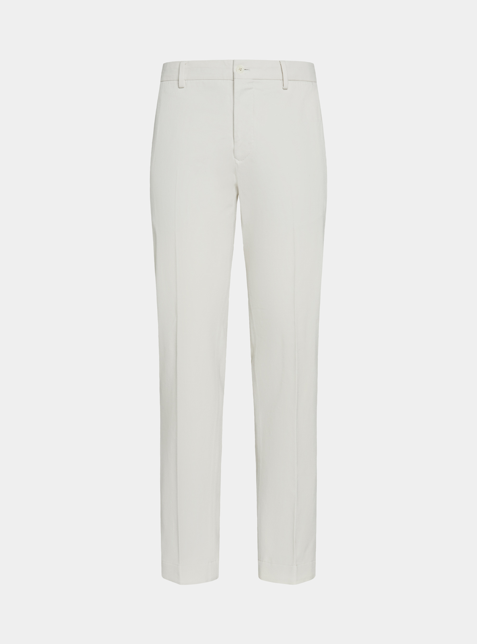 Pantaloni in twill di cotone e cashmere, PANNA