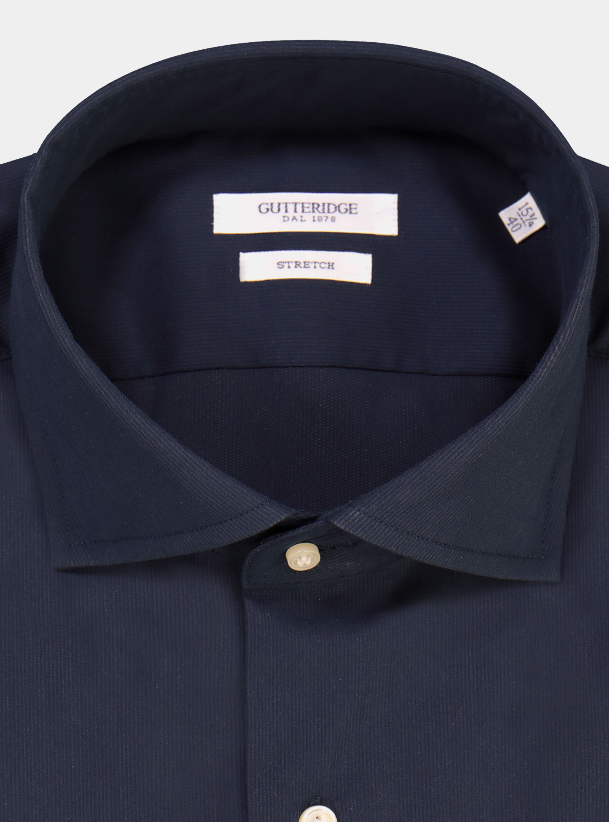 Piqué-Hemd aus Stretch-Baumwolle mit halboffenem Kragen, NAVY 0218C