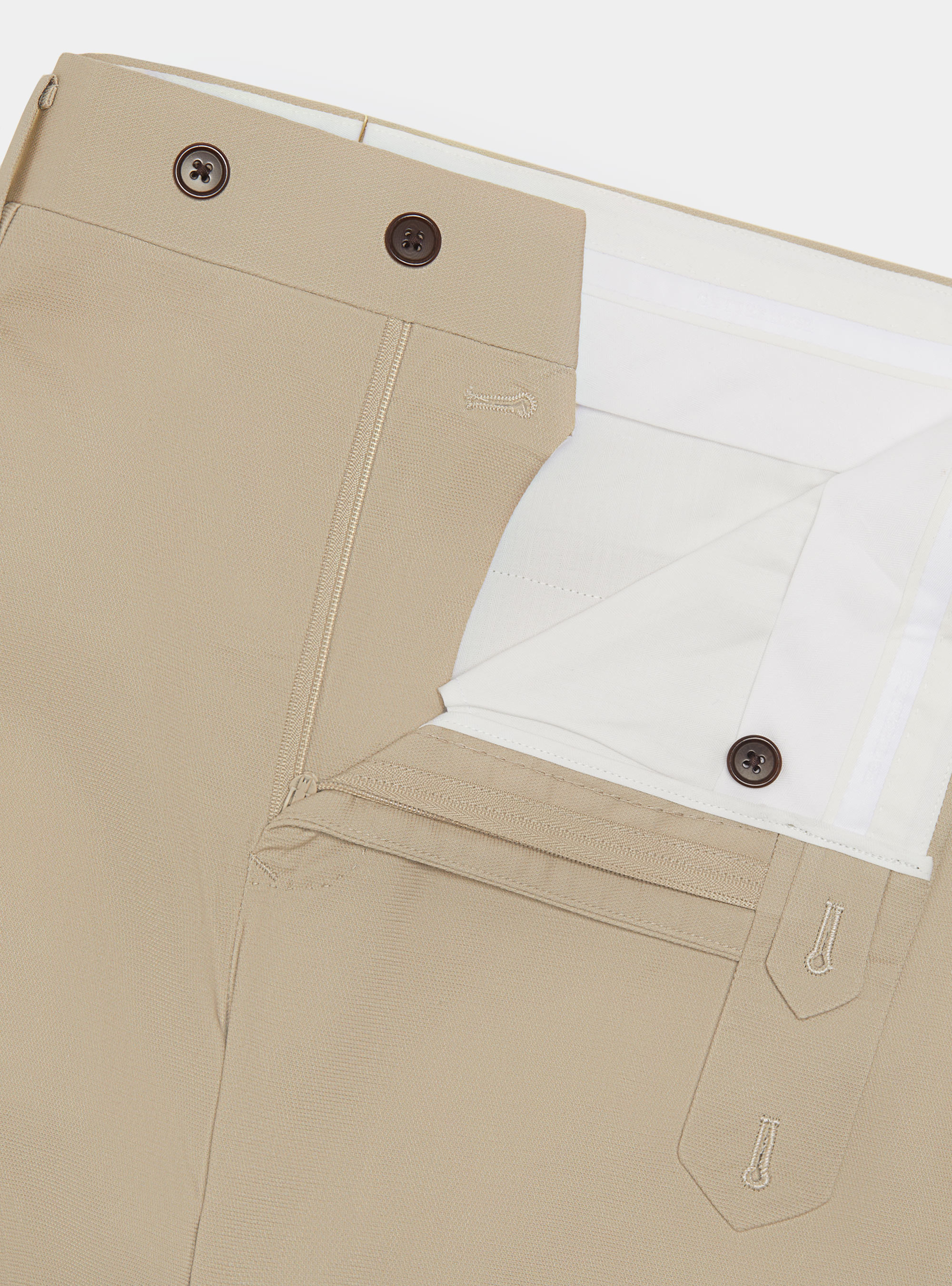 Armoured cotton suit trousers, SAND