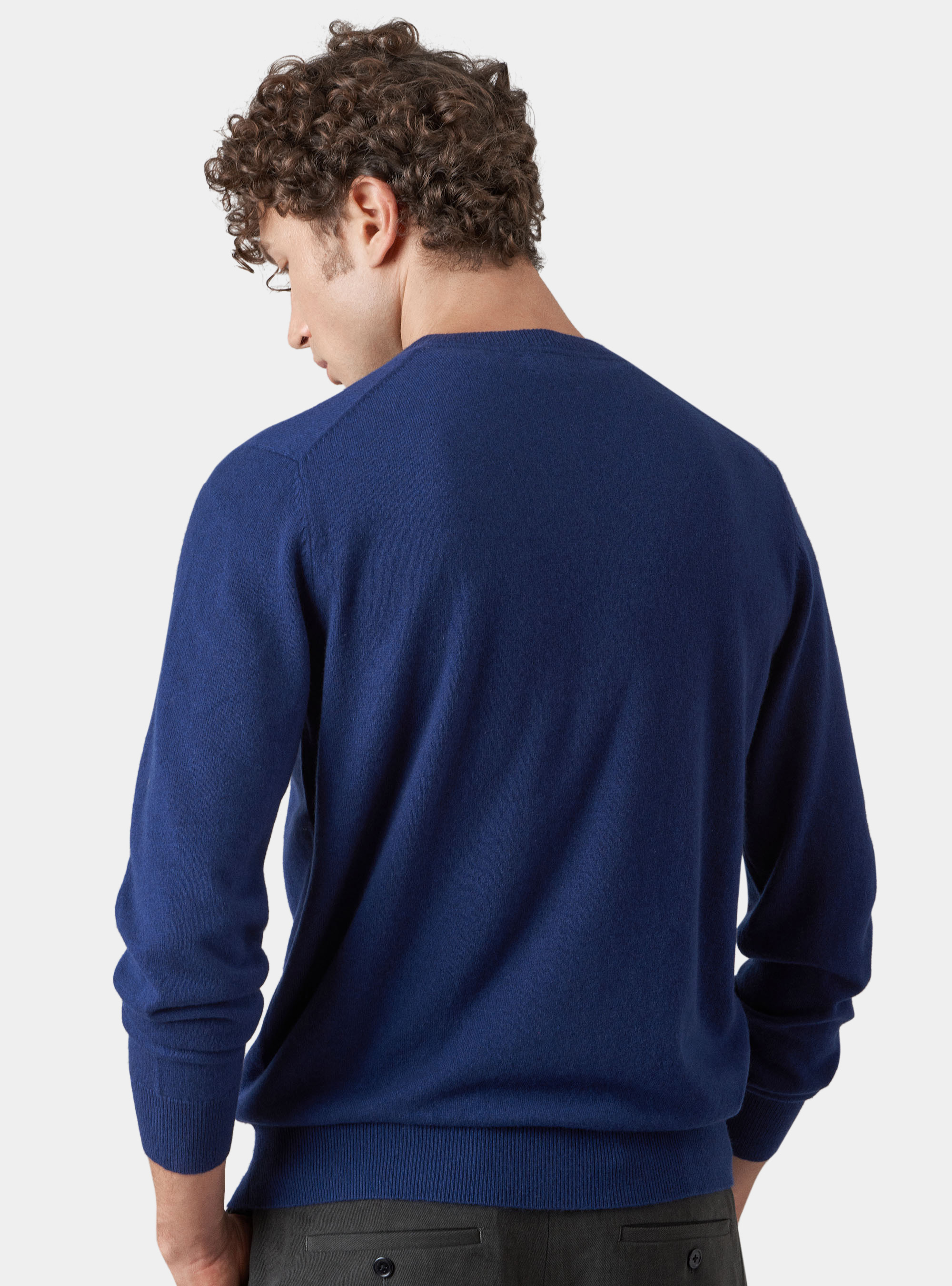 Crew-neck sweater 100% cashmere, BASALT