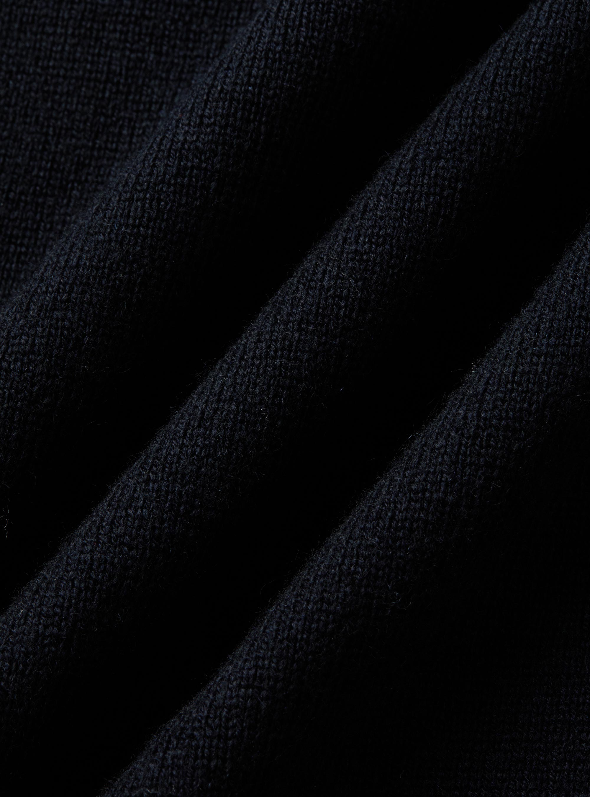 Punto de cuello redondo en mezcla de lana, AZUL MARINO