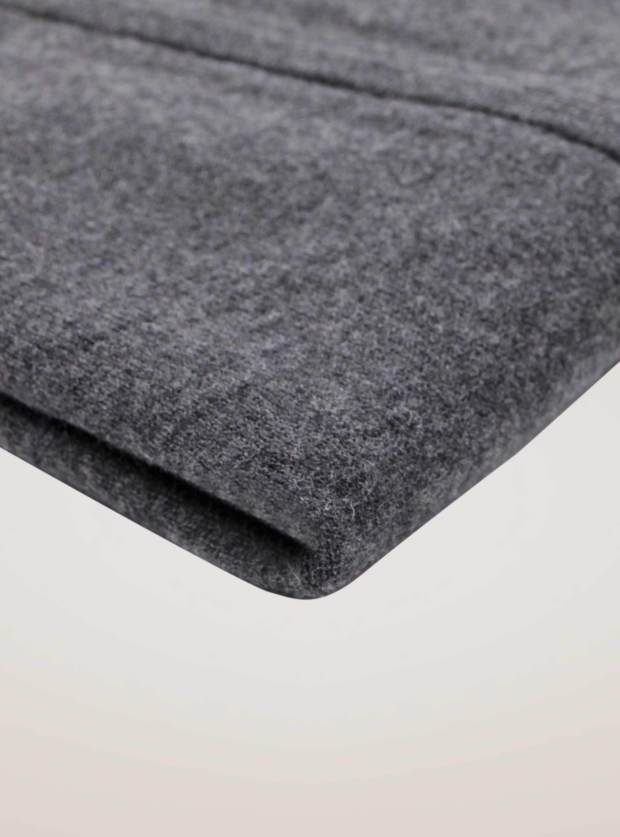 Cardigan full zip in lana cashmere, ASFALTO