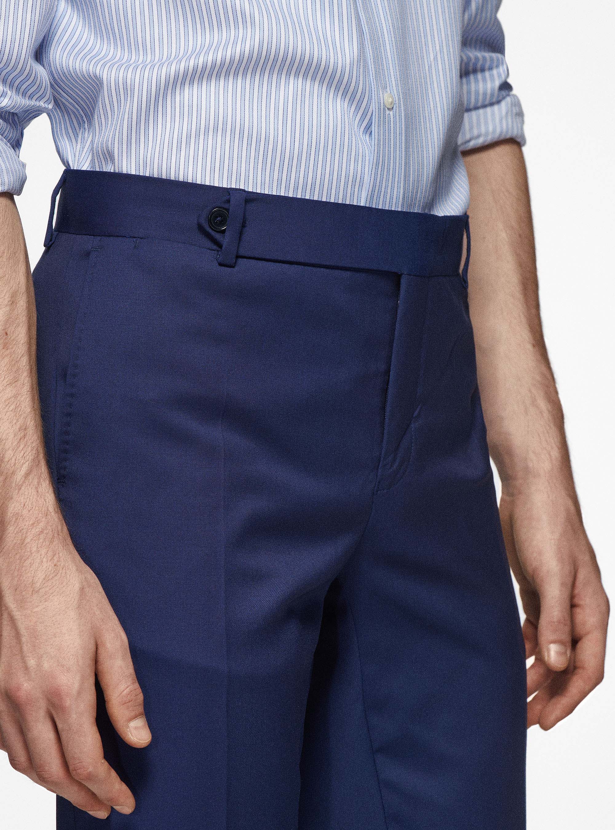 Suit trousers in pure superfine wool 110's Reda, BASALT