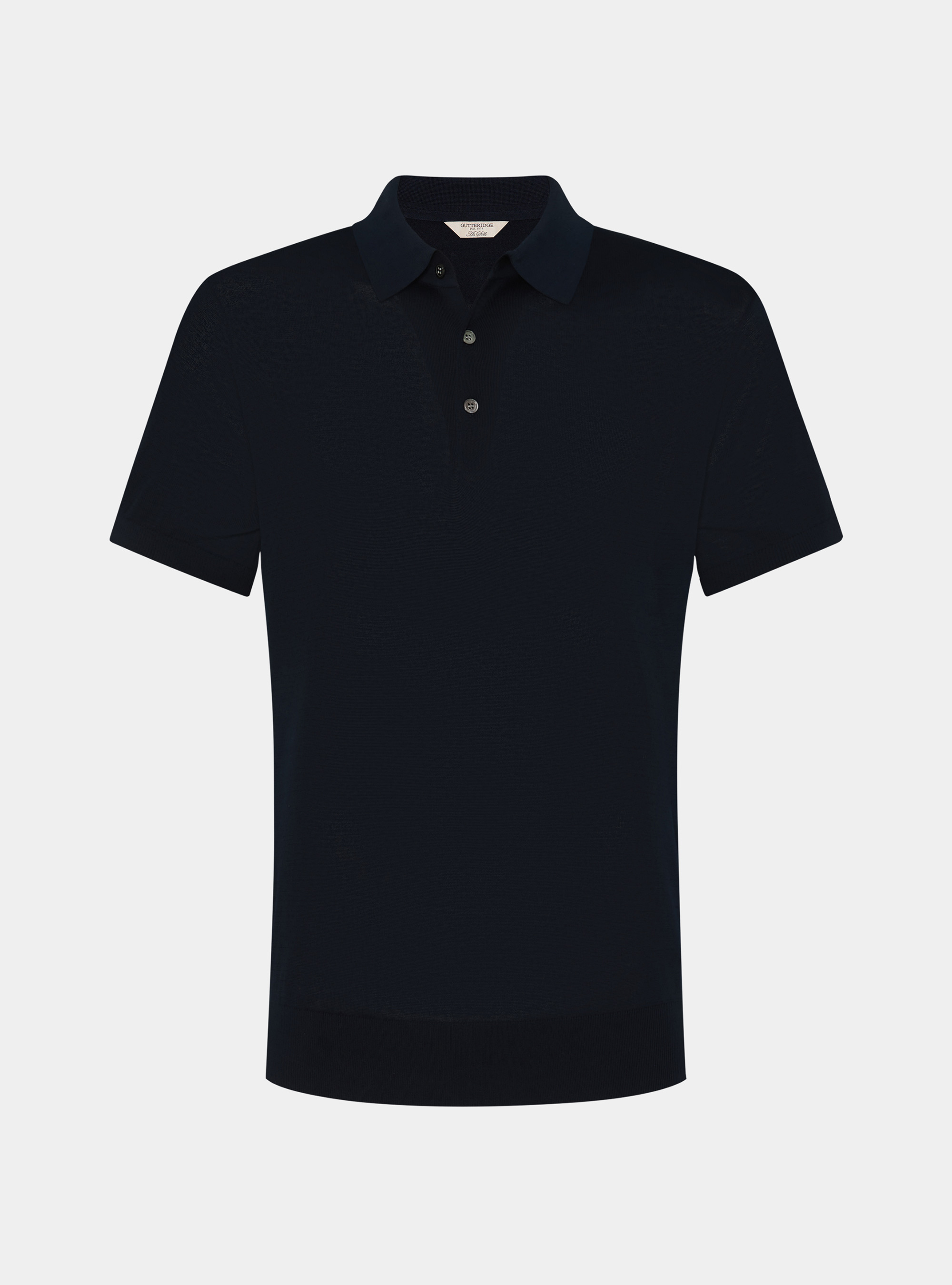 Polo en coton et soie, BLEU MARINE