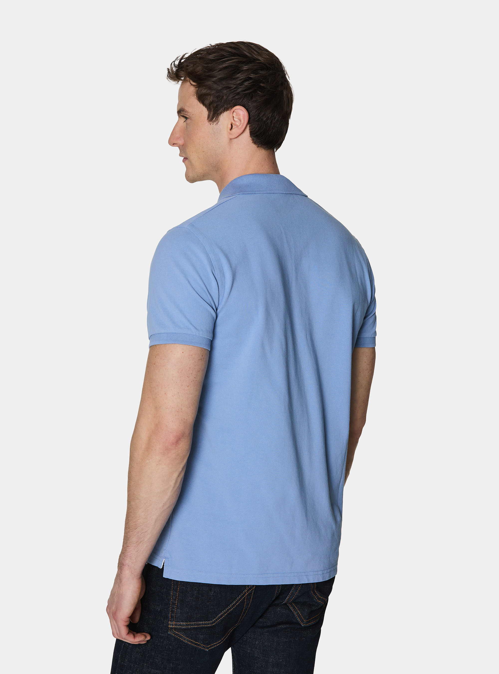 Classic piqu&eacute; polo shirt, LIGHT BLUE