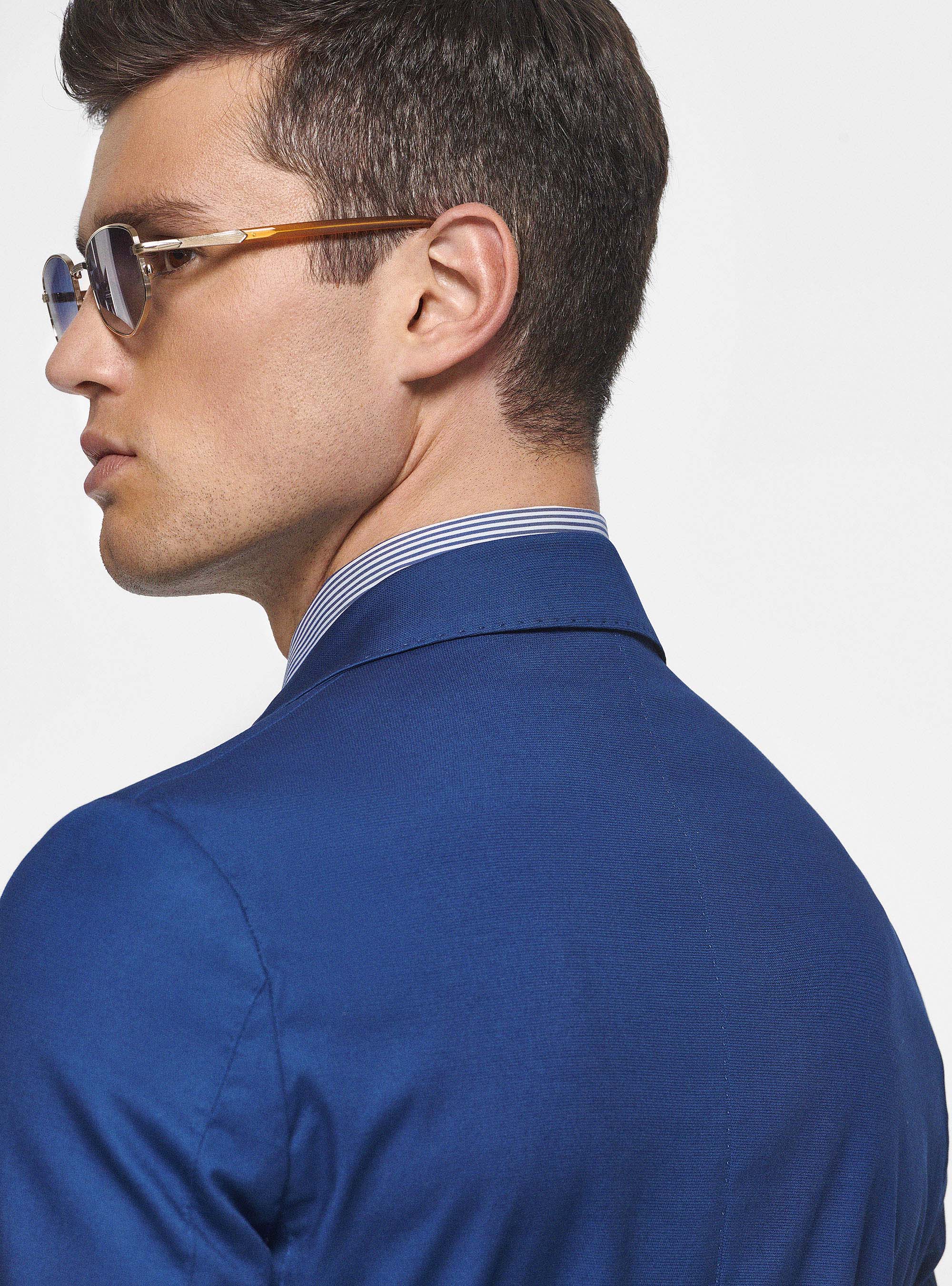 Giacca in puro cotone armaturato, BLU