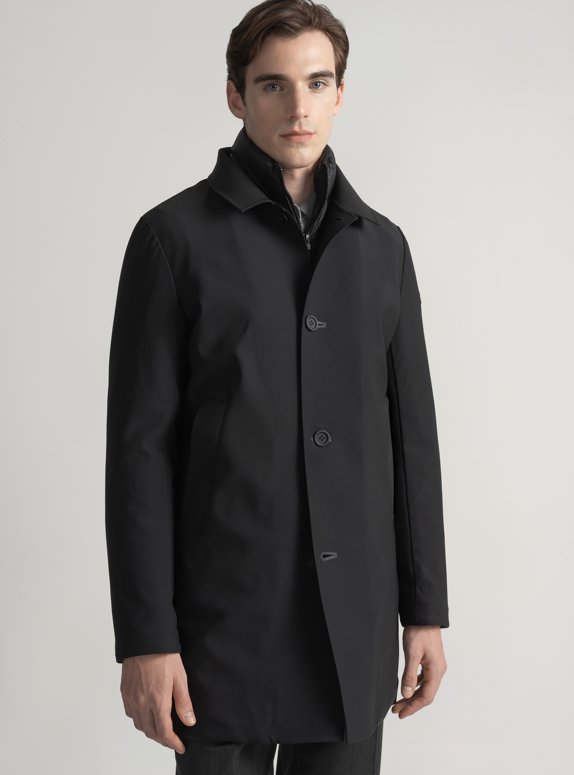 Giubbino lungo imbottito con pettorina removibile