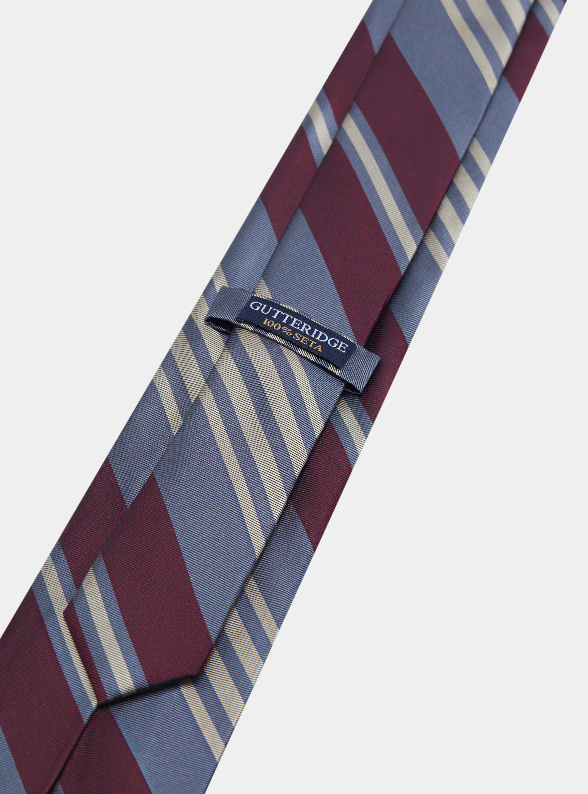 Cravatta in twill di seta regimental, BORDEAUX