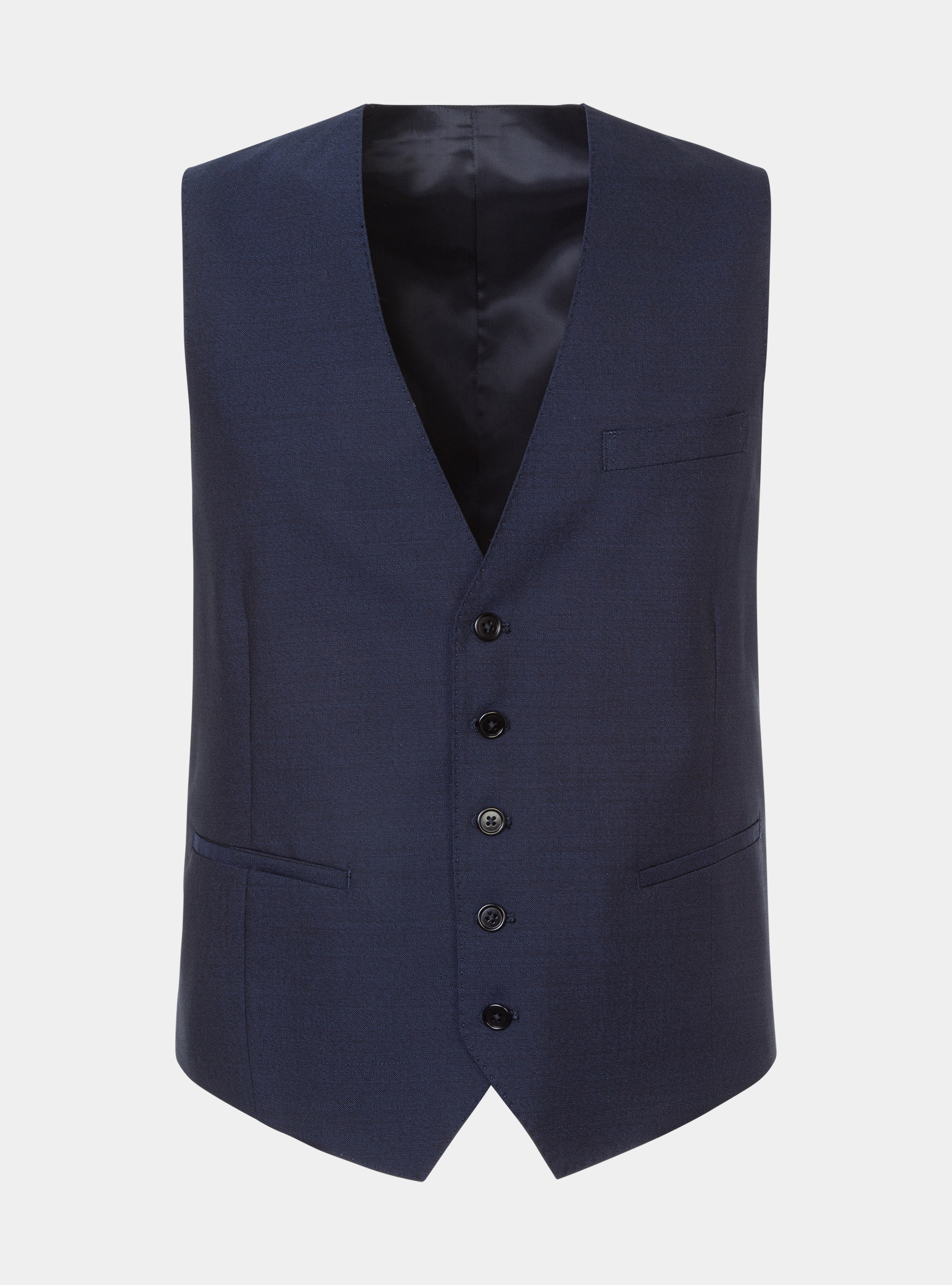 Waistcoat in pure wool fabric Vitale Barberis Canonico, NAVY BLUE