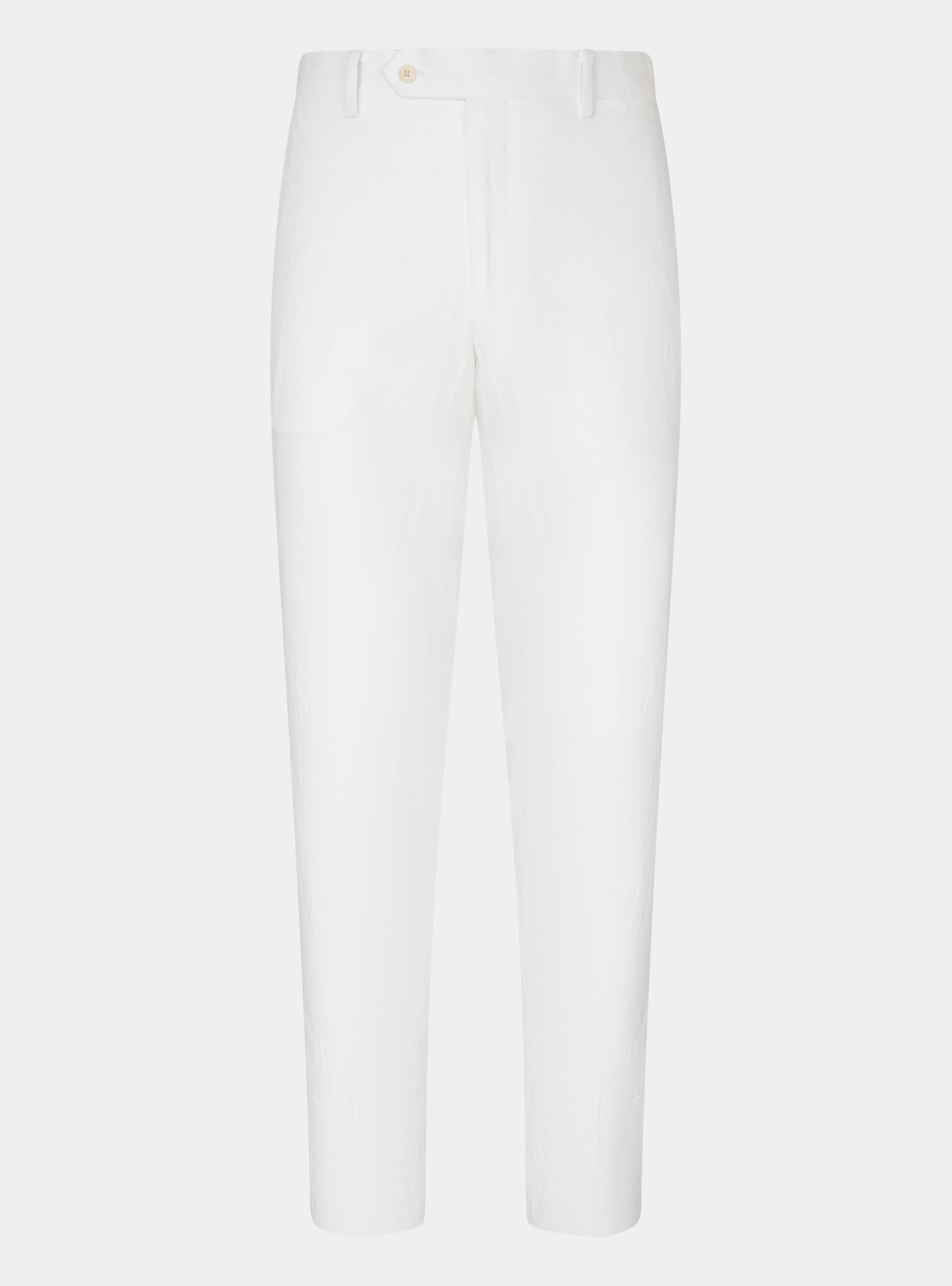 Pantaloni per abito in puro lino, BIANCO