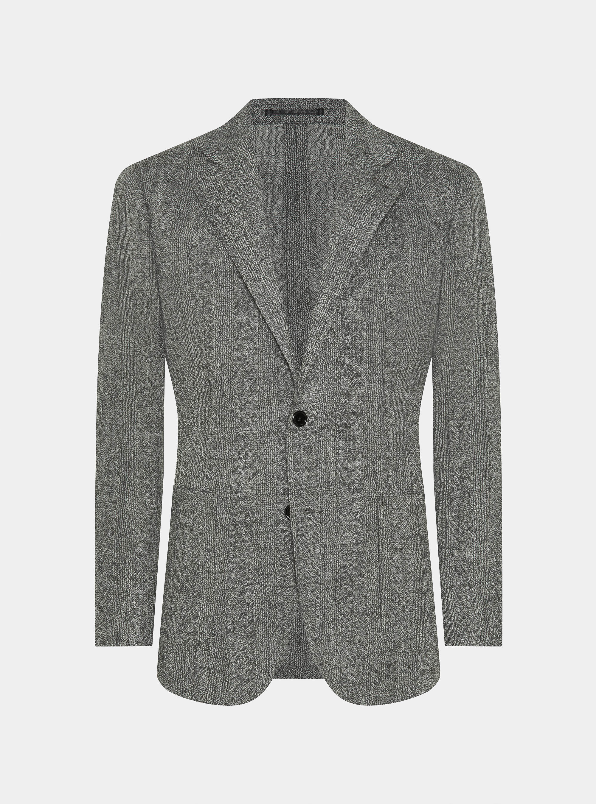 Americana de lana pura con estampado Príncipe de Gales, GRIS MARENGO