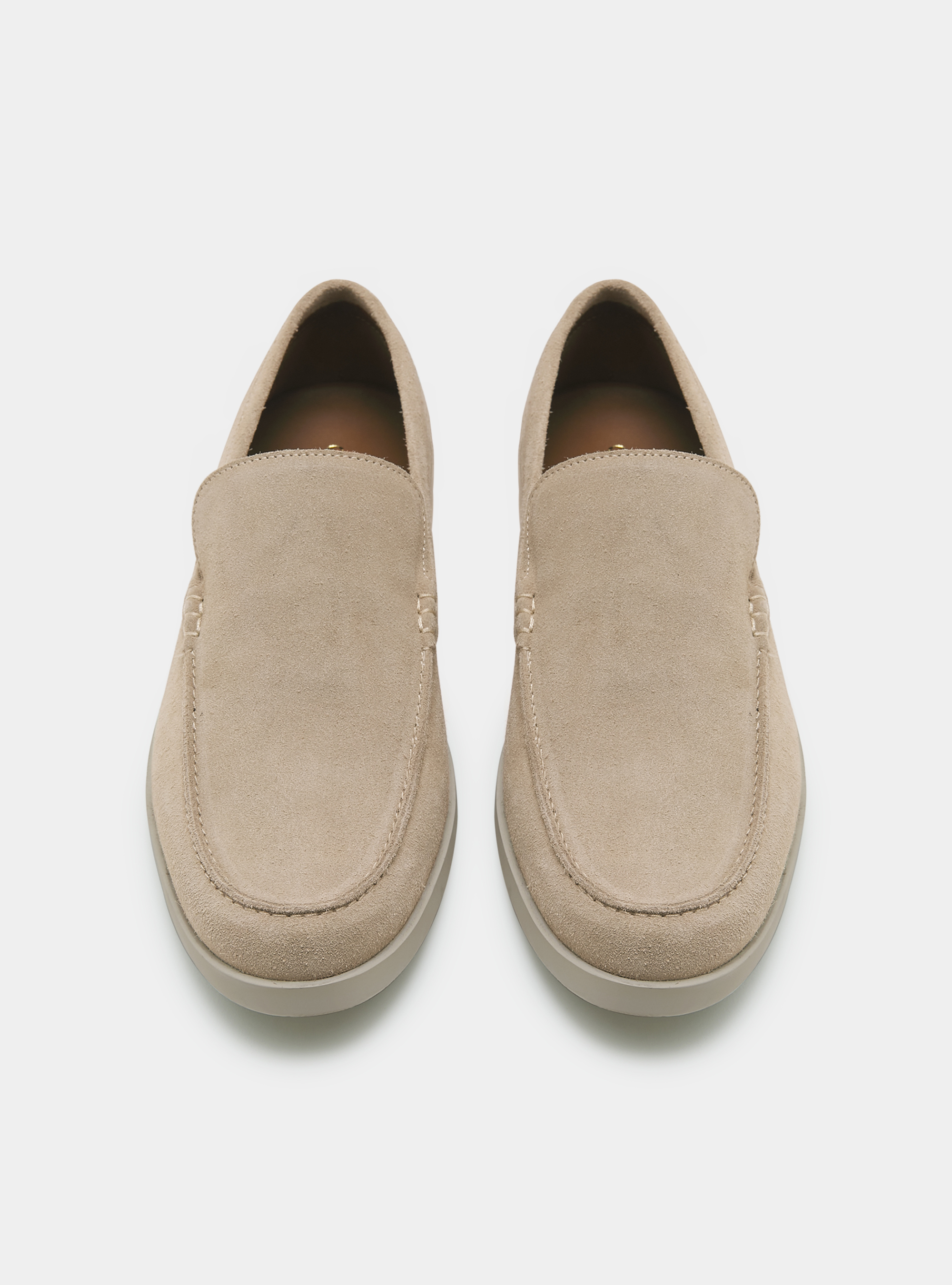 Suede loafers, ECRU