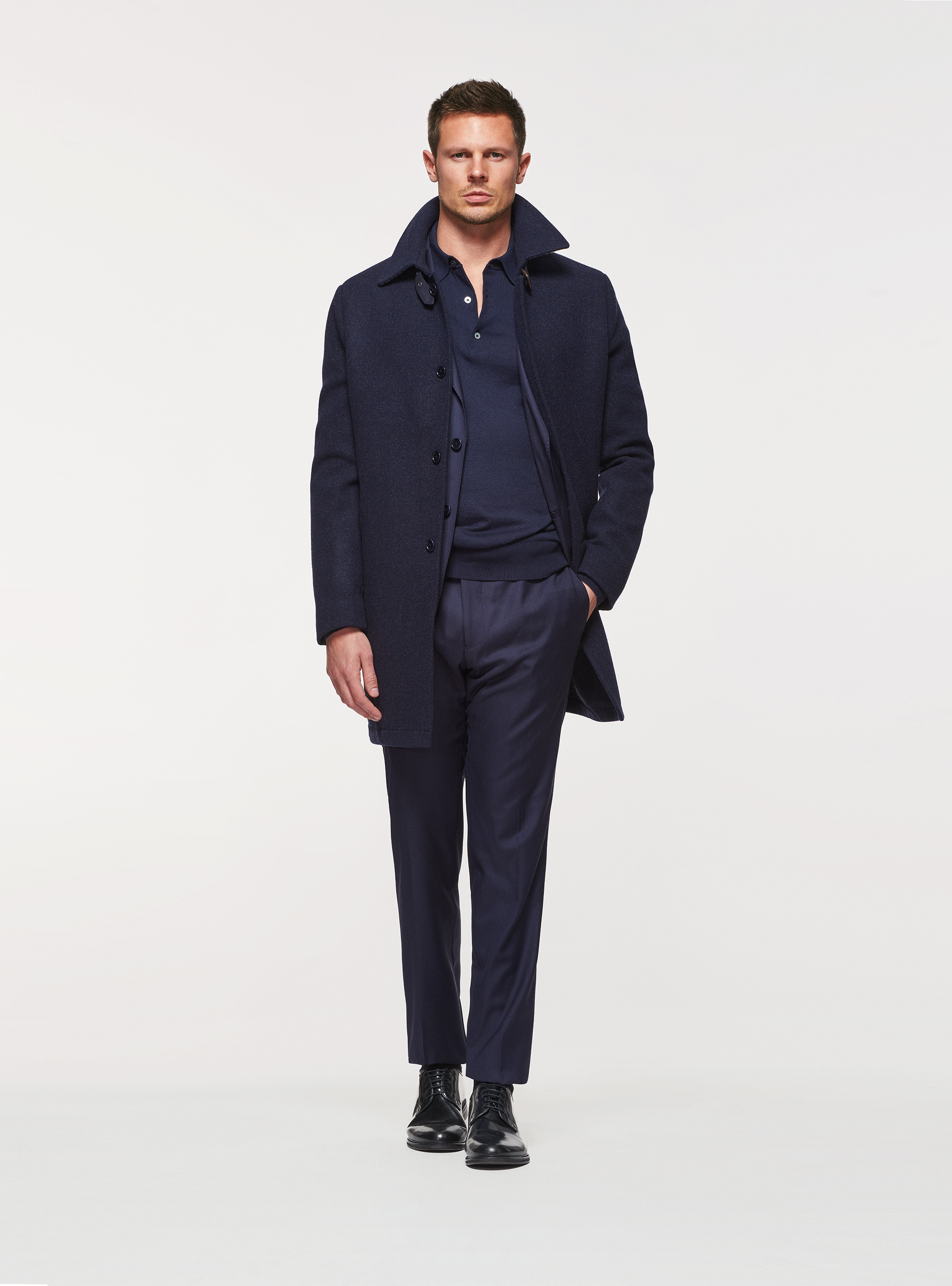Pure wool coat, NAVY BLUE