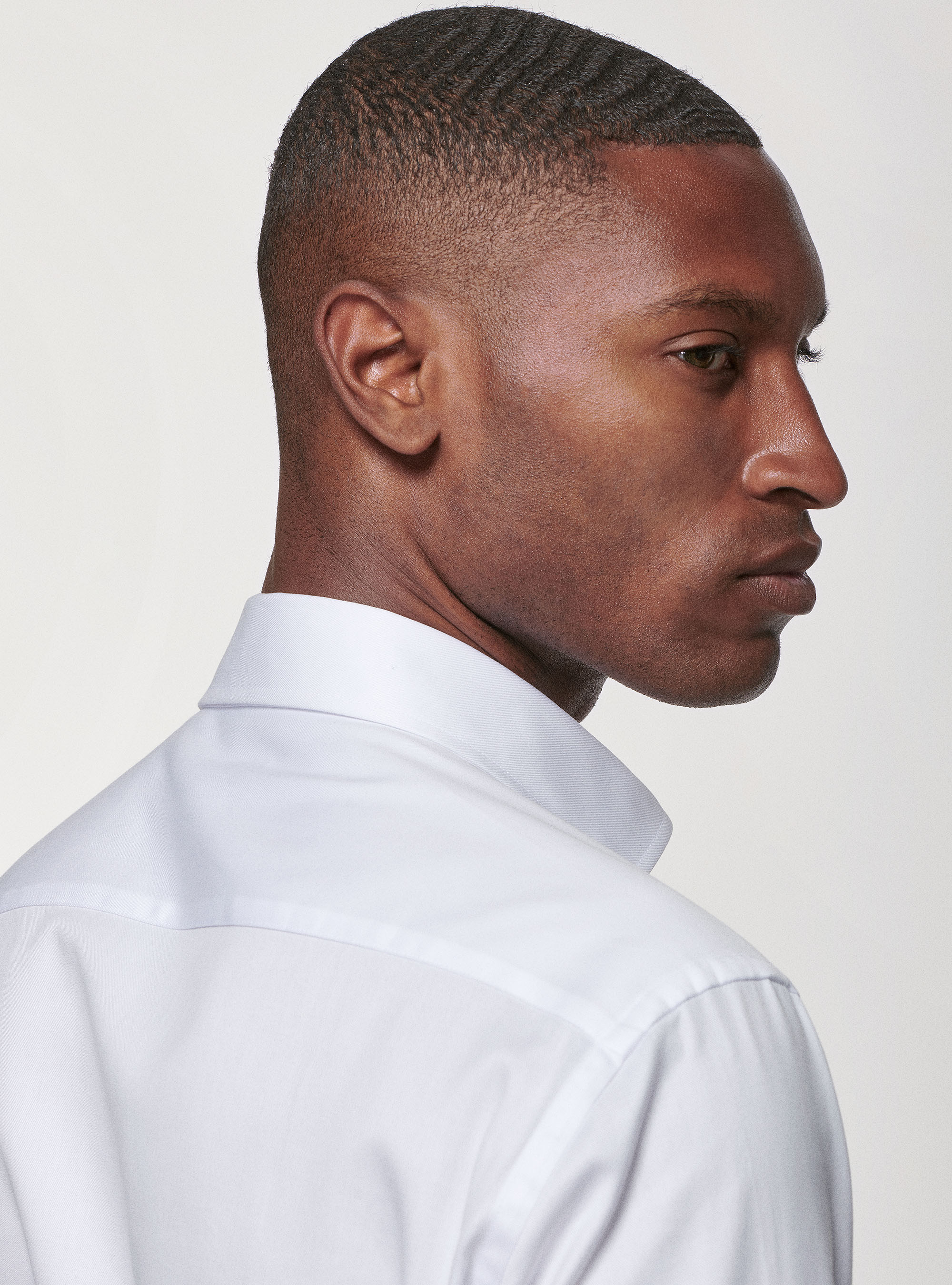 Cotton twill shirt, WHITE