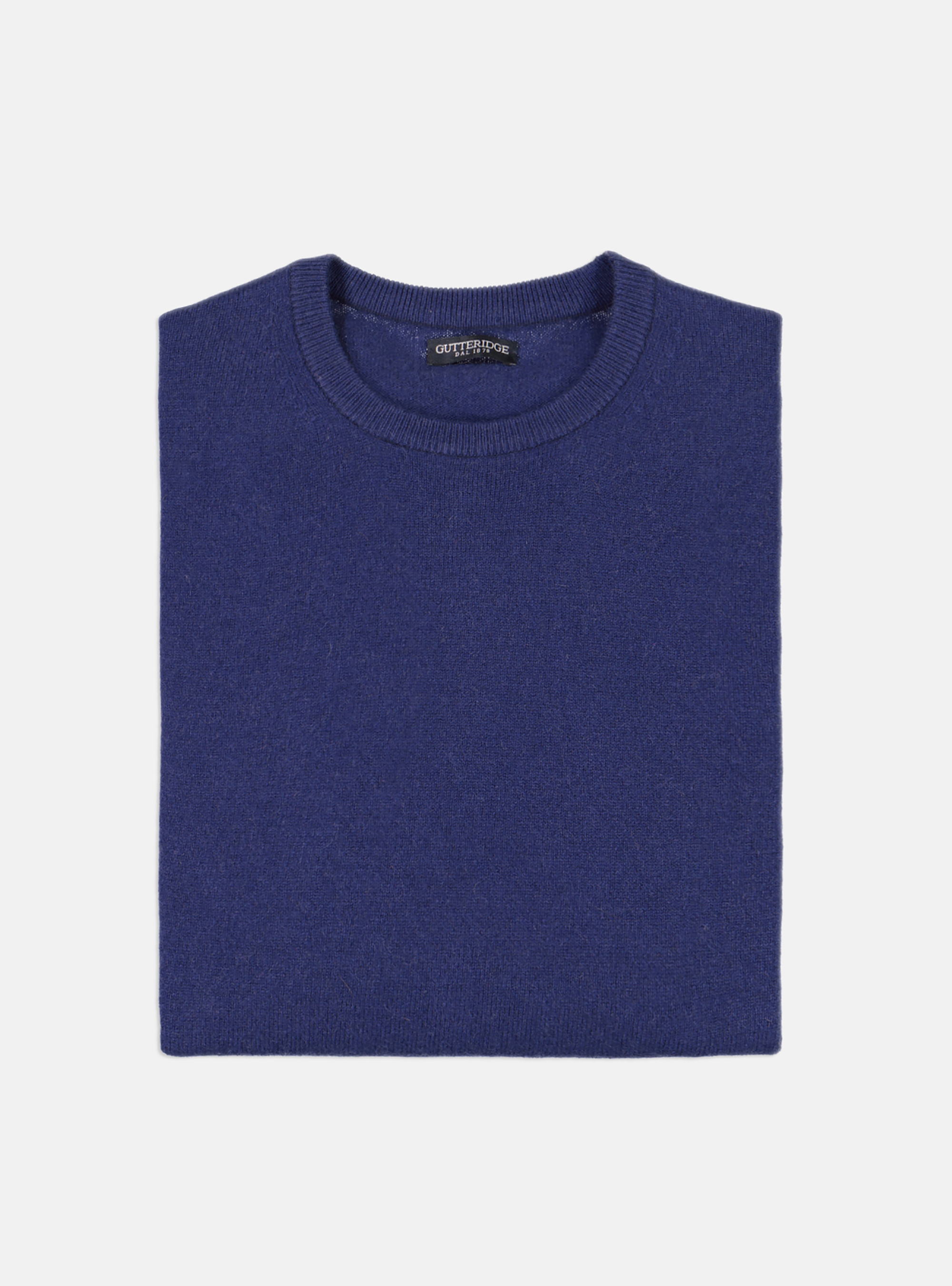 100% cashmere round neck sweater, BLUE