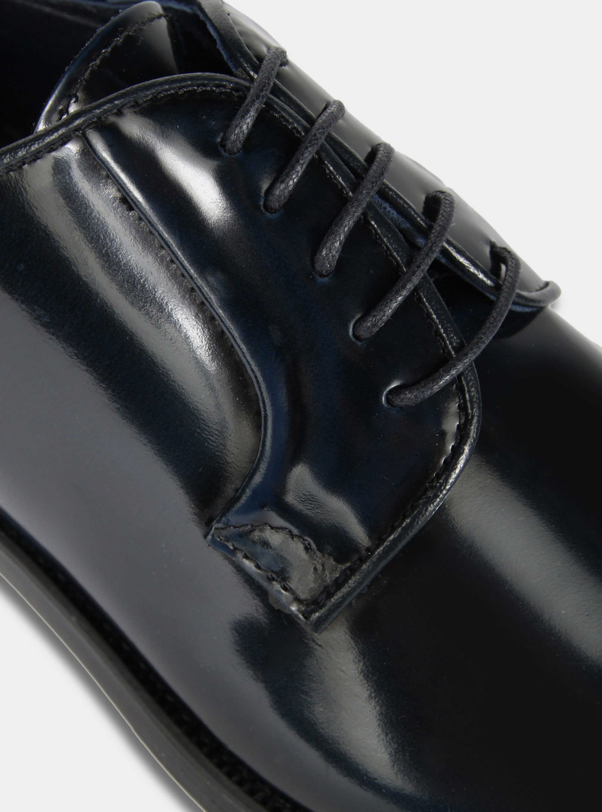 Leather derby, NAVY BLUE