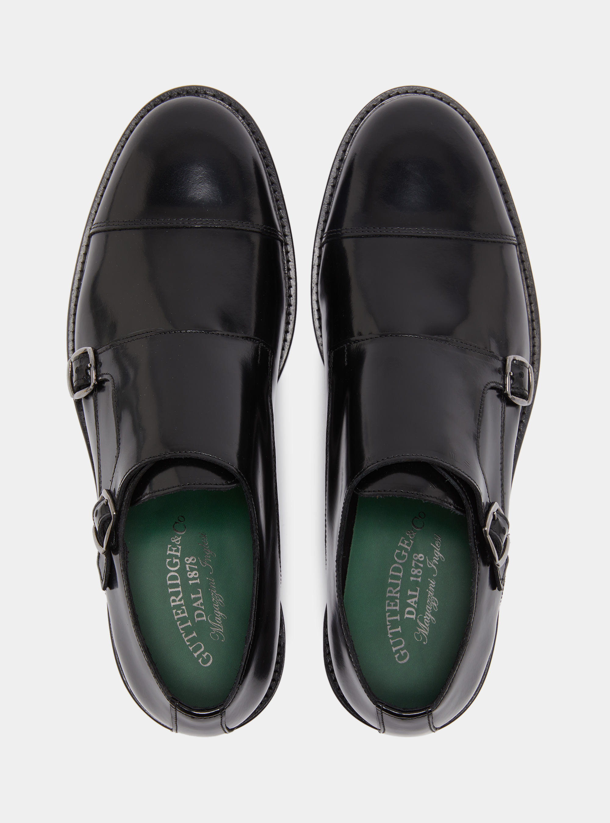 Monk strap in pelle abrasivata, NEGRO