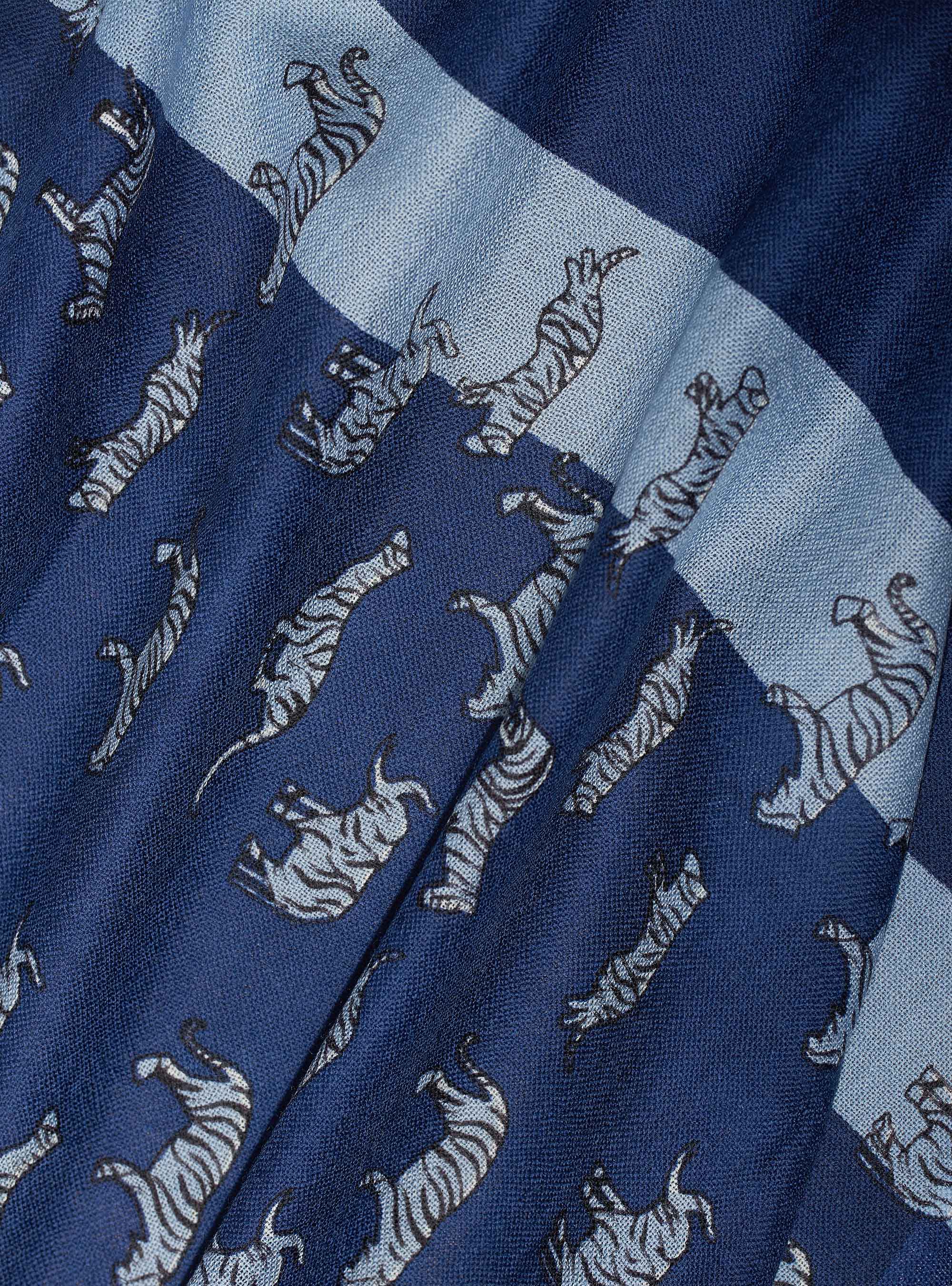 Sciarpa 100% lana a fantasia, BLU NAVY