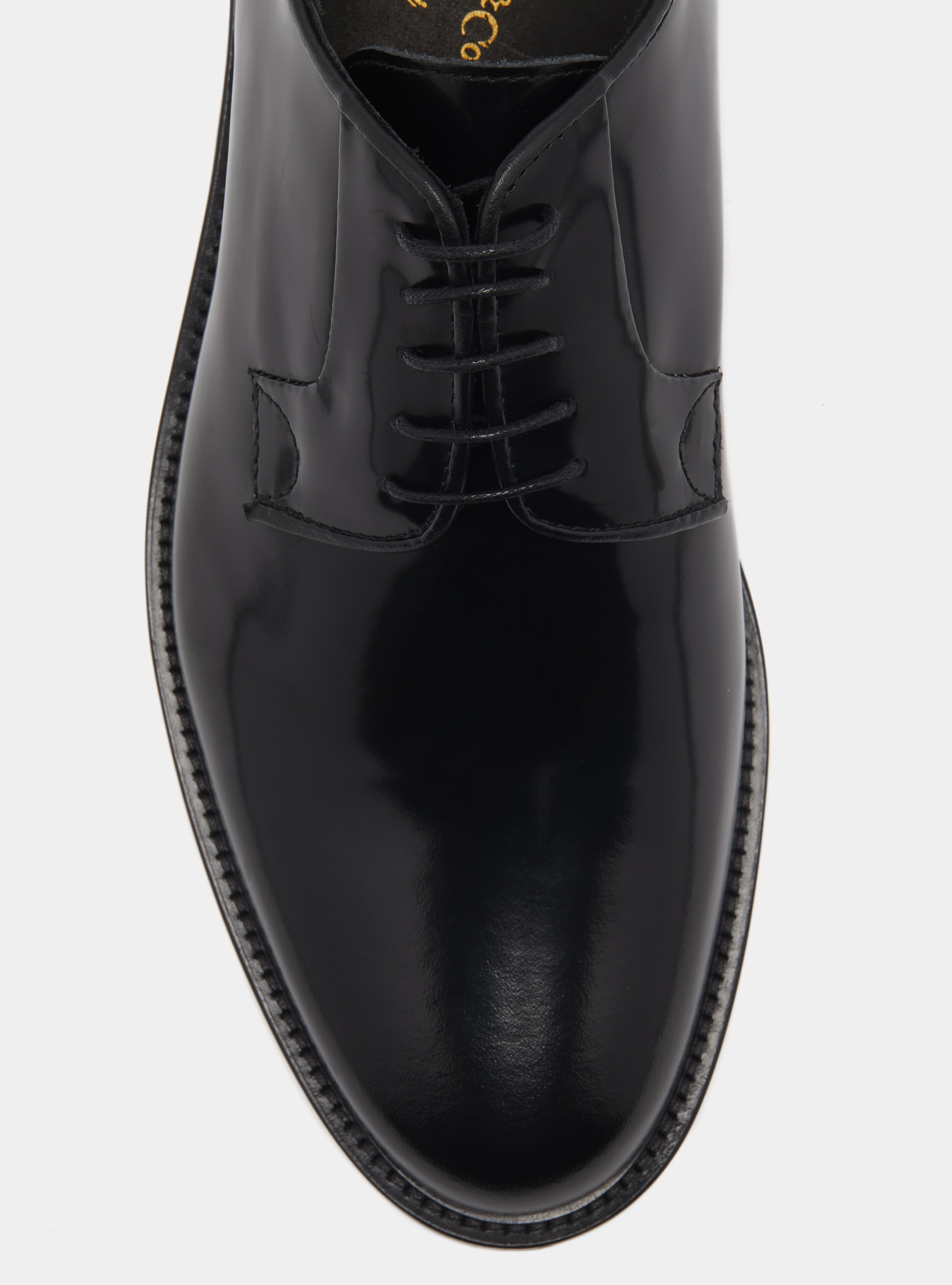 Abrasivated leather derby, BLACK