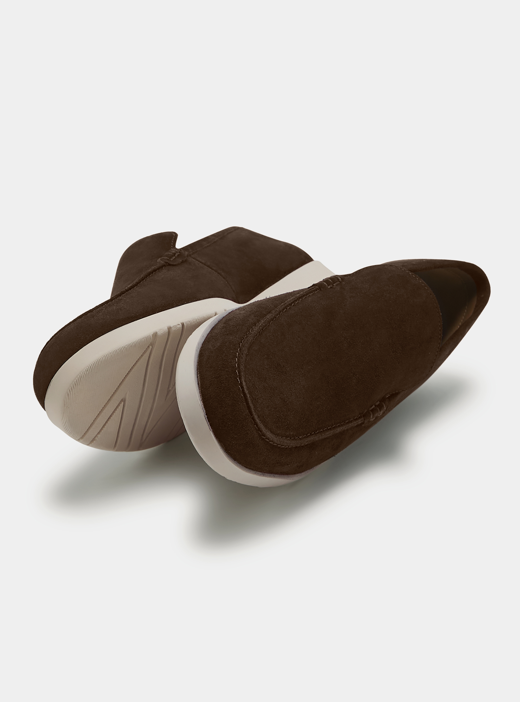 Mocassini in suede, MARRONE