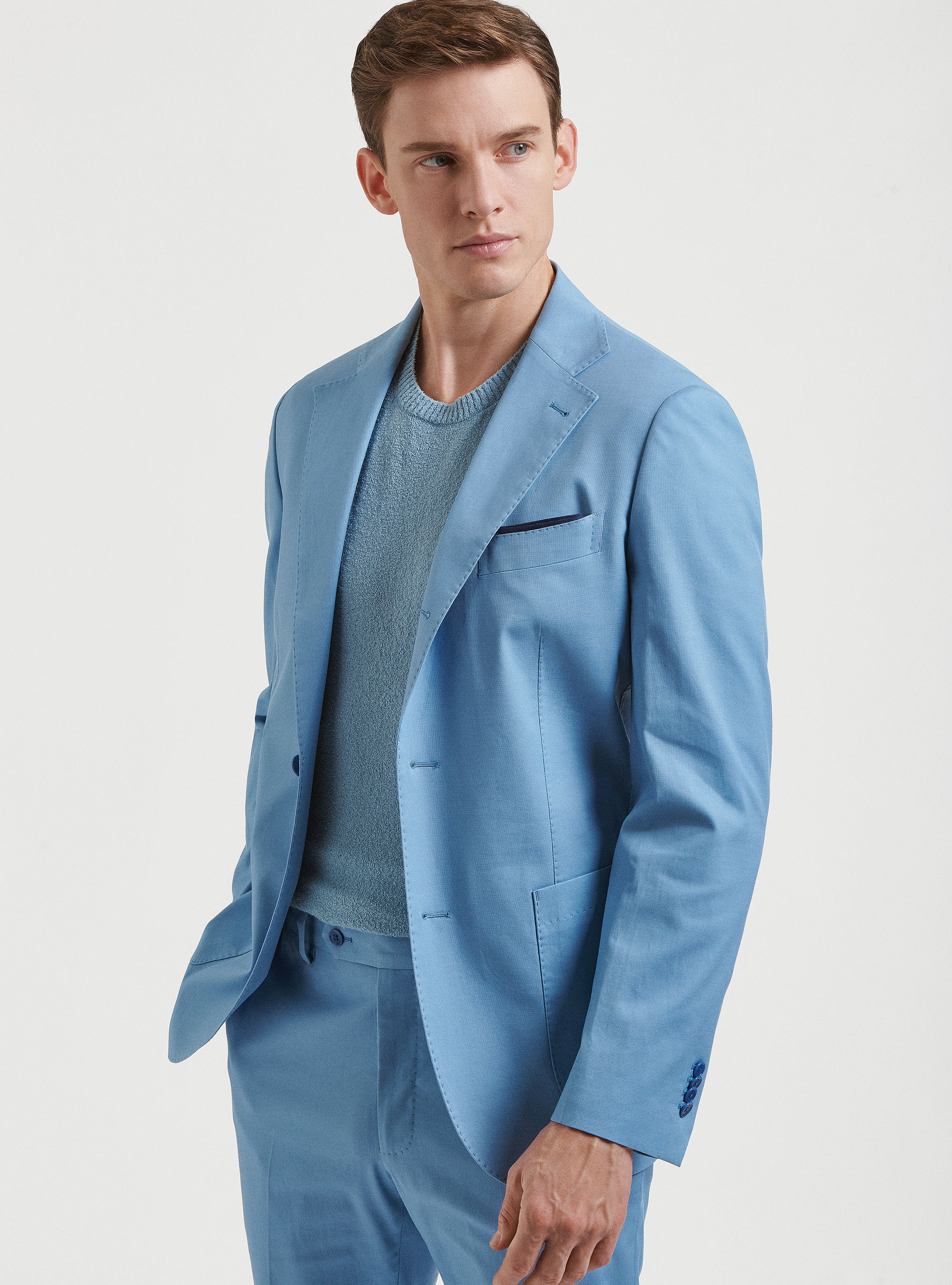 Gutteridge - Giacca per abito in cotone armaturato, Unisex, Azzurro, Taglia: 48