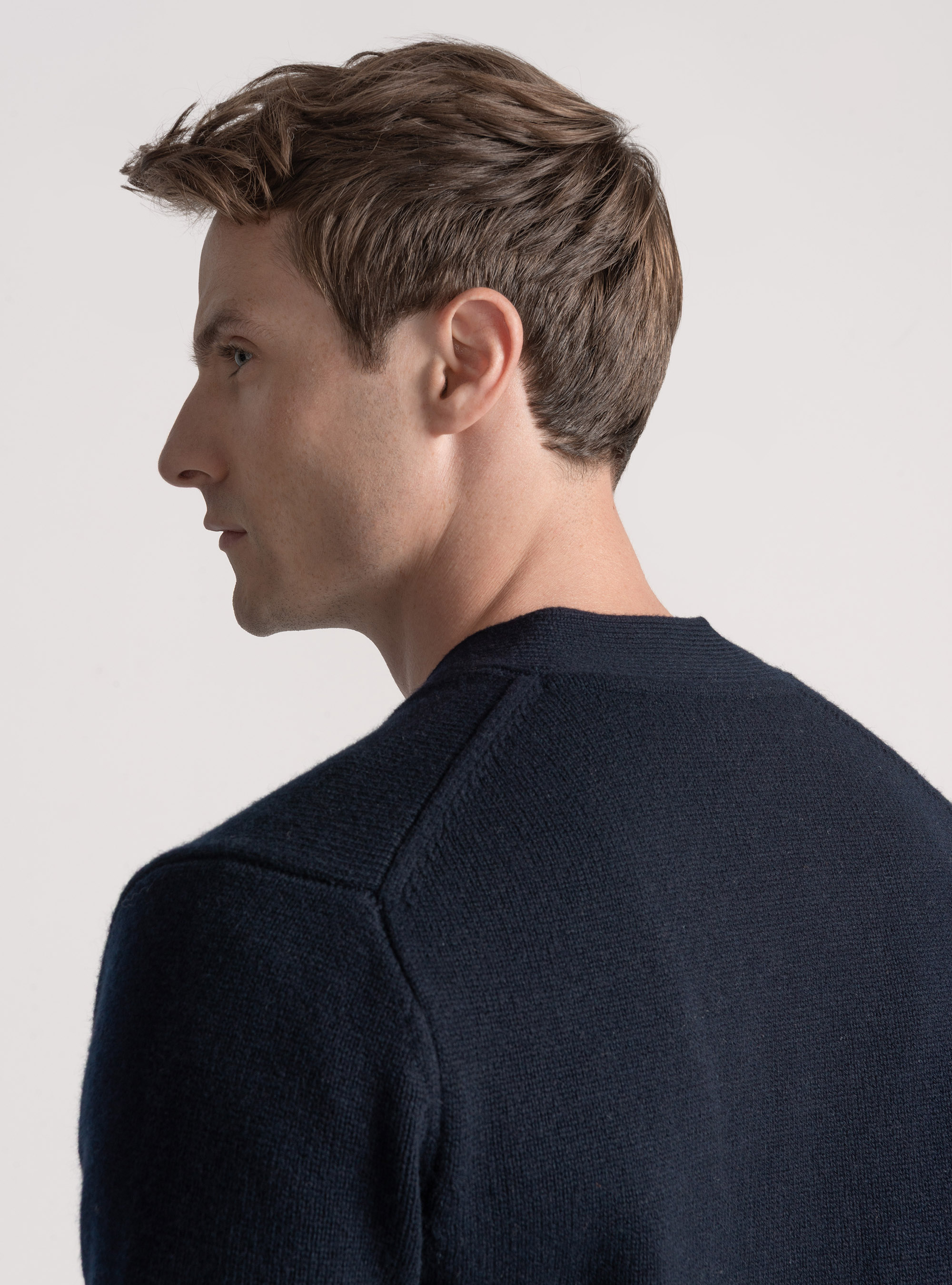 Cárdigan de lana y cachemira, AZUL MARINO