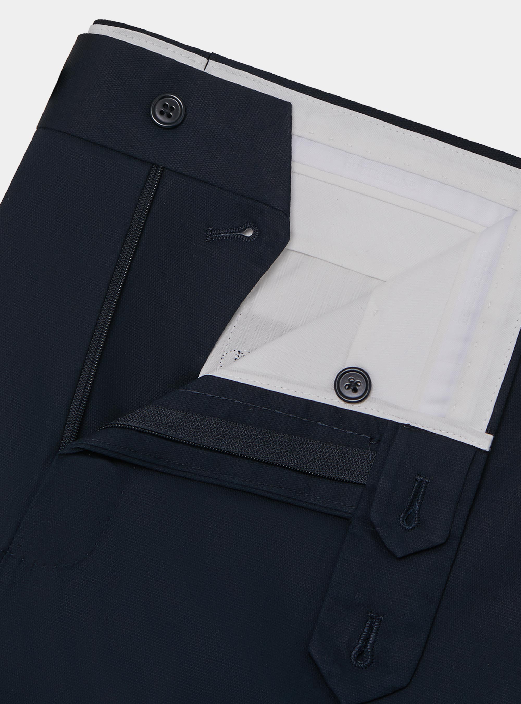Pantaloni in puro cotone armaturato, BLU NAVY
