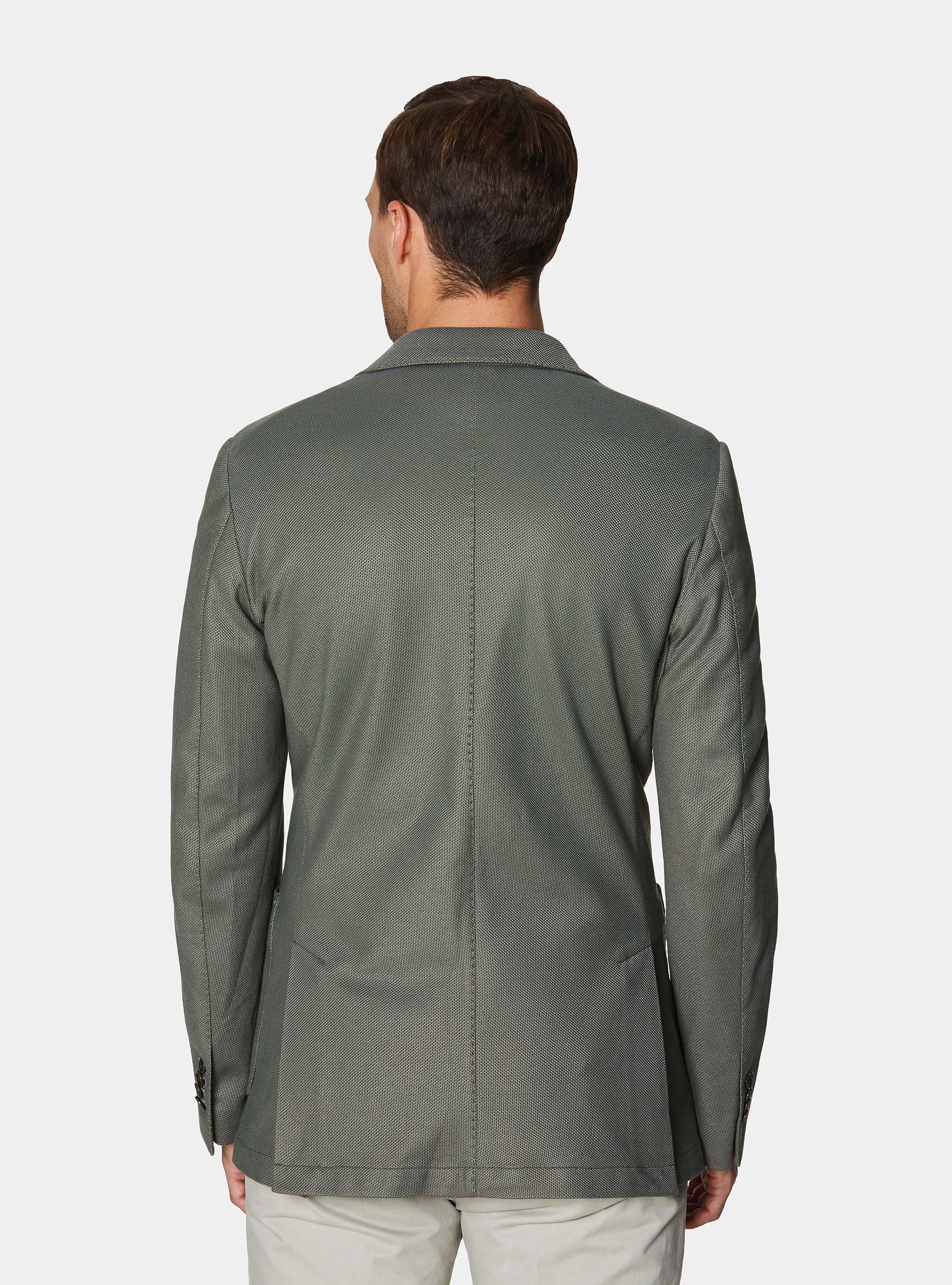 Giacca jersey in misto cotone, MILITARE 0609C