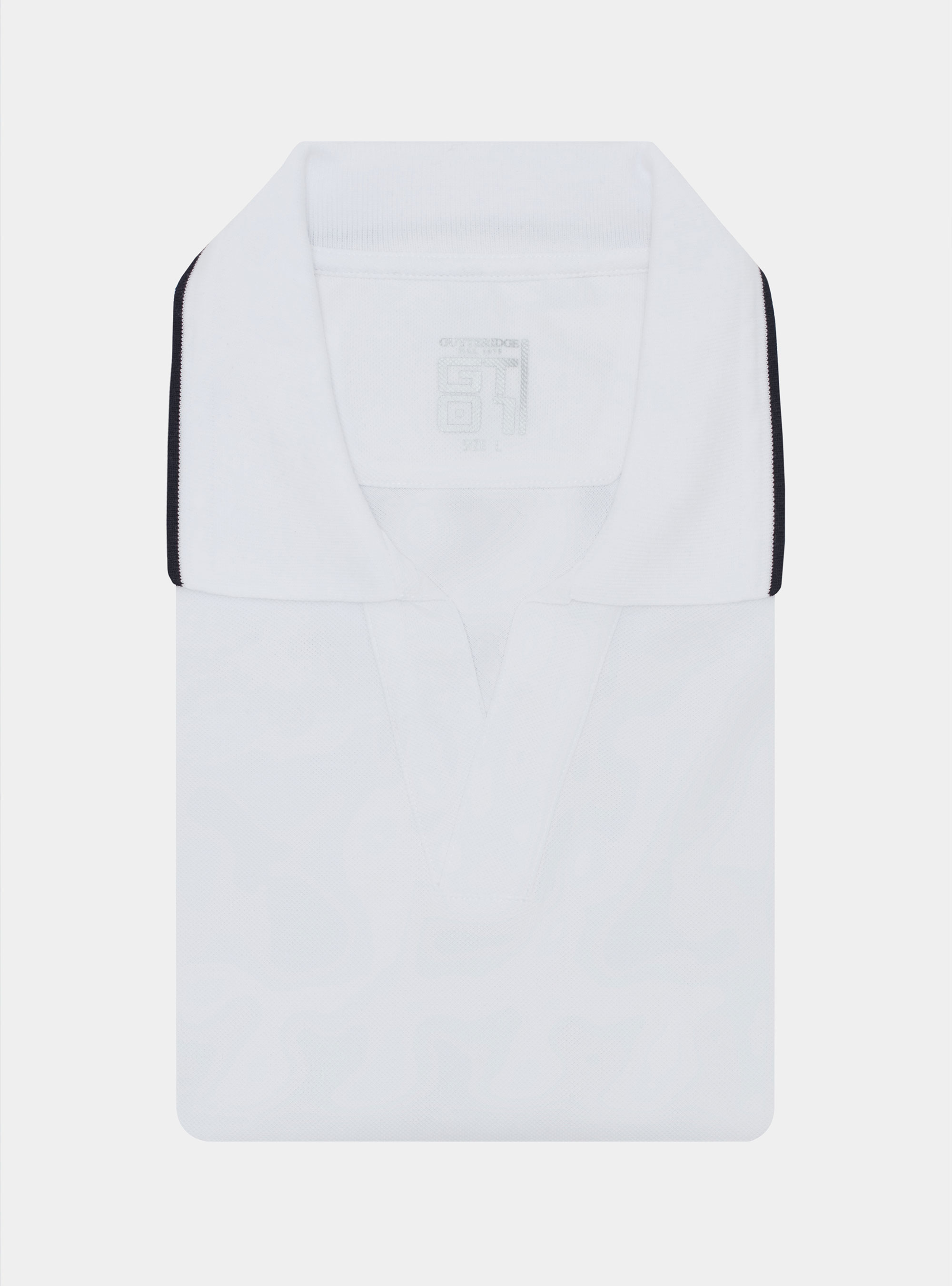 Polo GT01 senza bottoni in piquet stretch, BIANCO