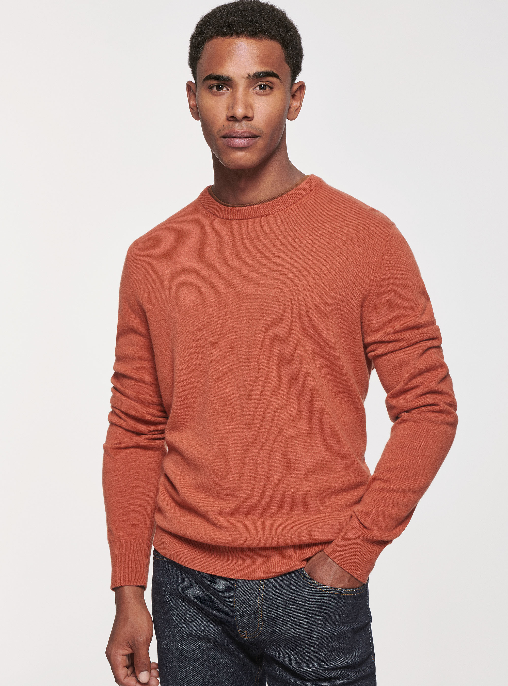 Maglia girocollo in lana lambswool e cashmere, COCCIO