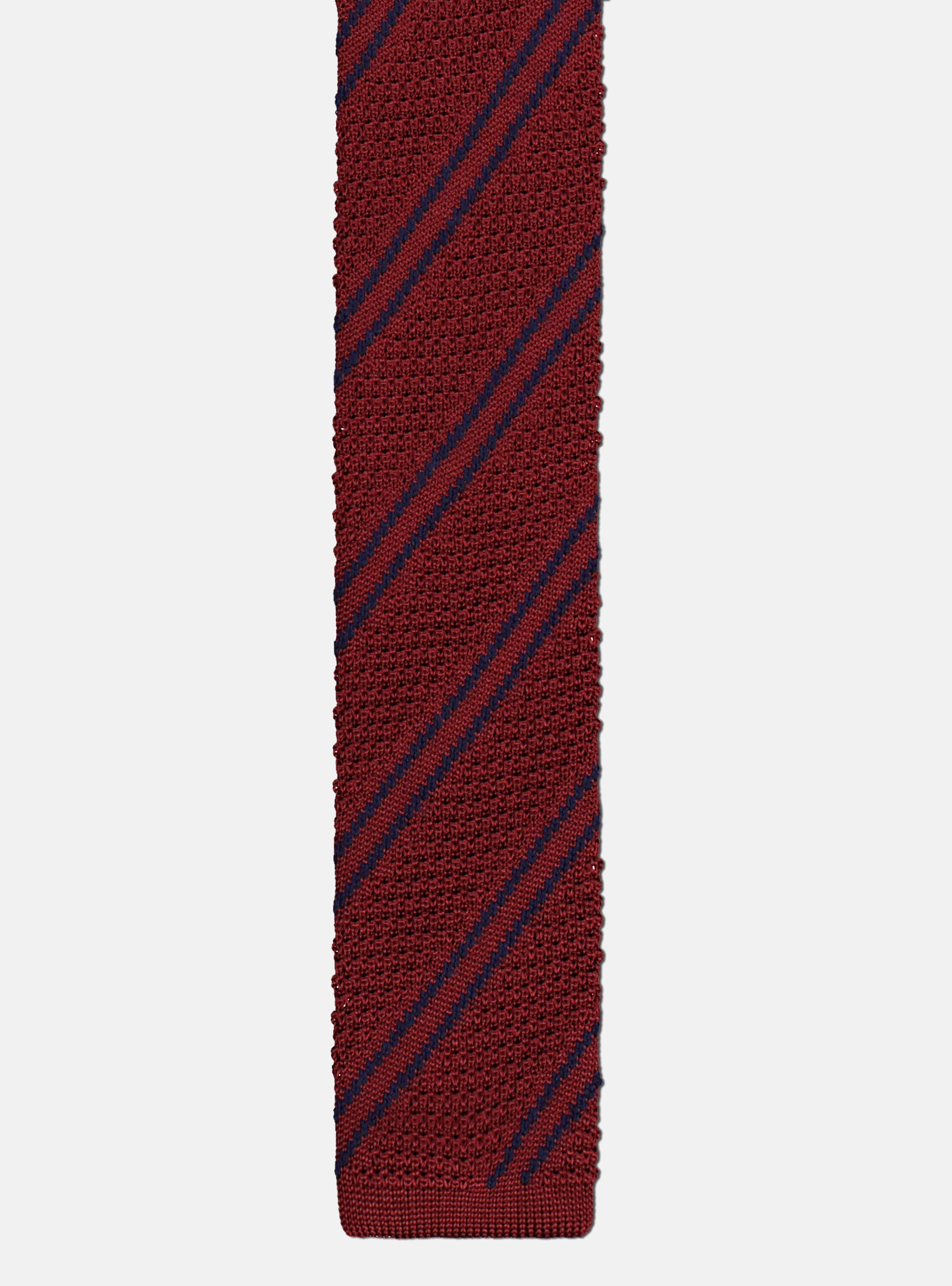 Knitted diagonal stripes tie, BORDEAUX