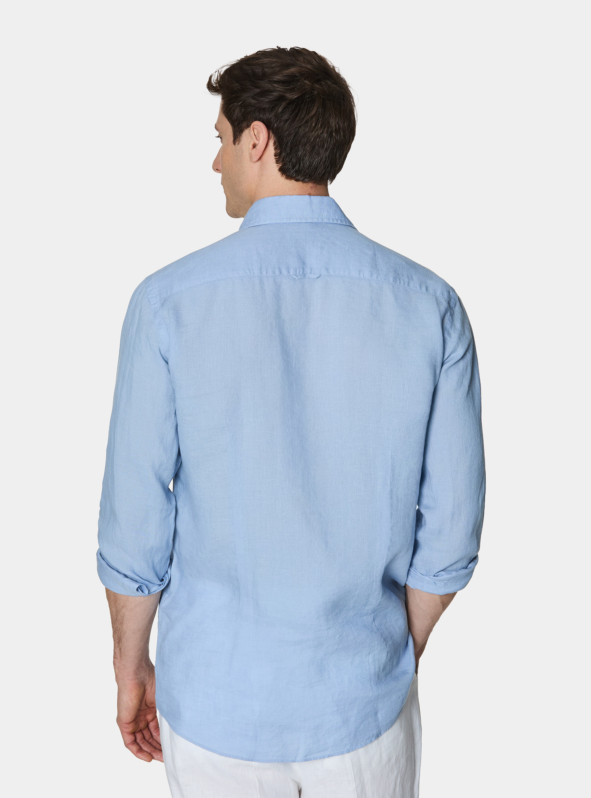 Camicia in puro lino, 0266C AZZURRO