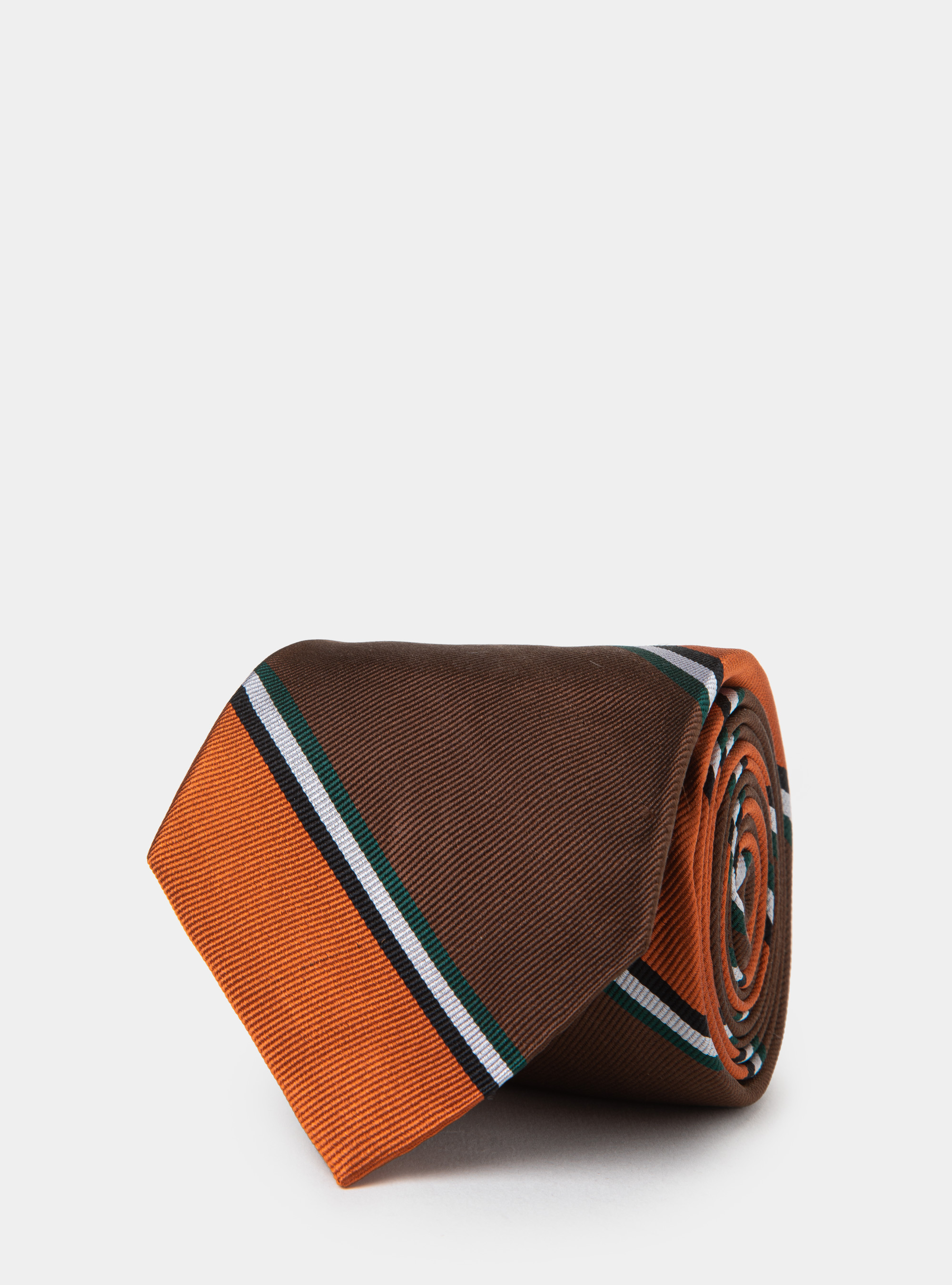 Cravatta in seta rigata, ARANCIONE