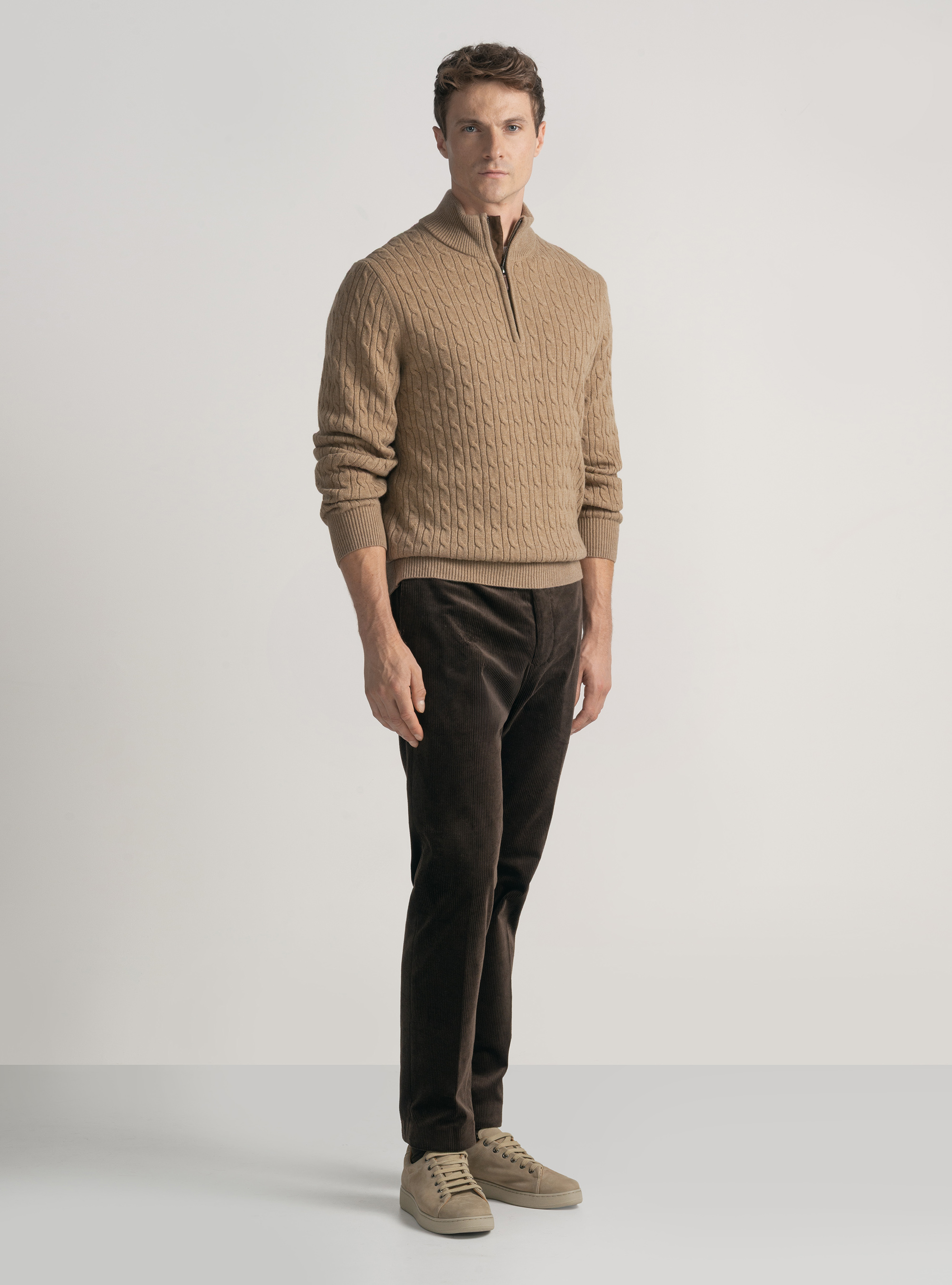 Tricot en laine de cachemire et col roulé, CAMMELLO 0570C