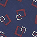 Cravatta in seta a fantasia geometrica, BLU NAVY