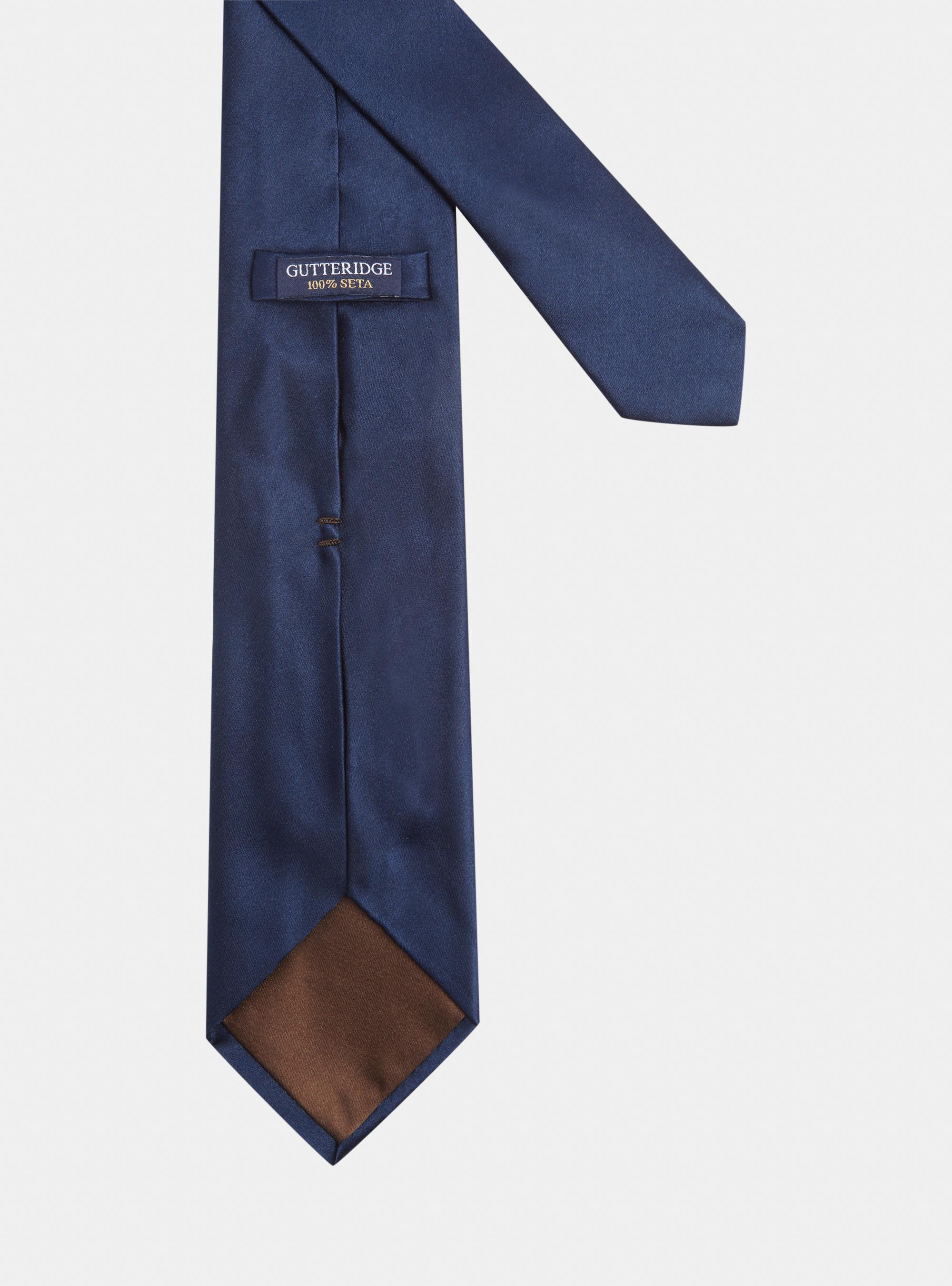 Solid-coloured silk tie, NAVY BLUE