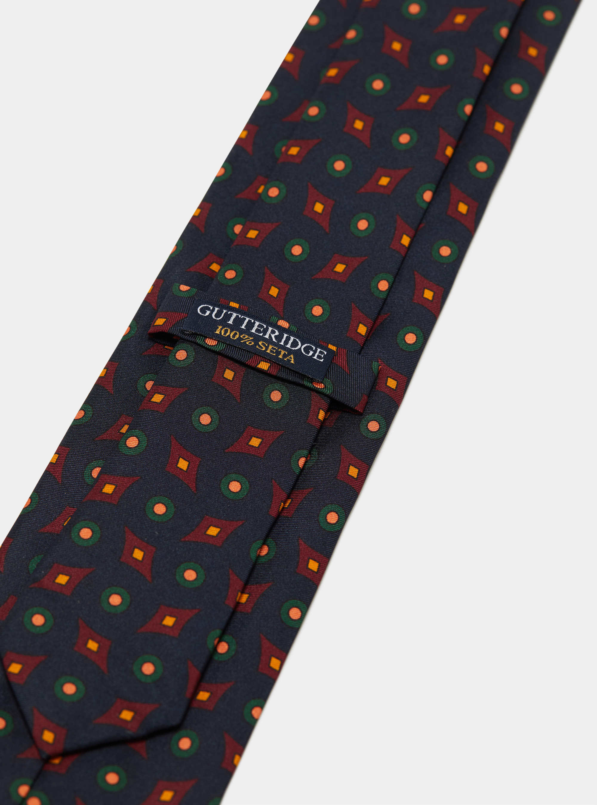 Patterned silk tie, NAVY BLUE
