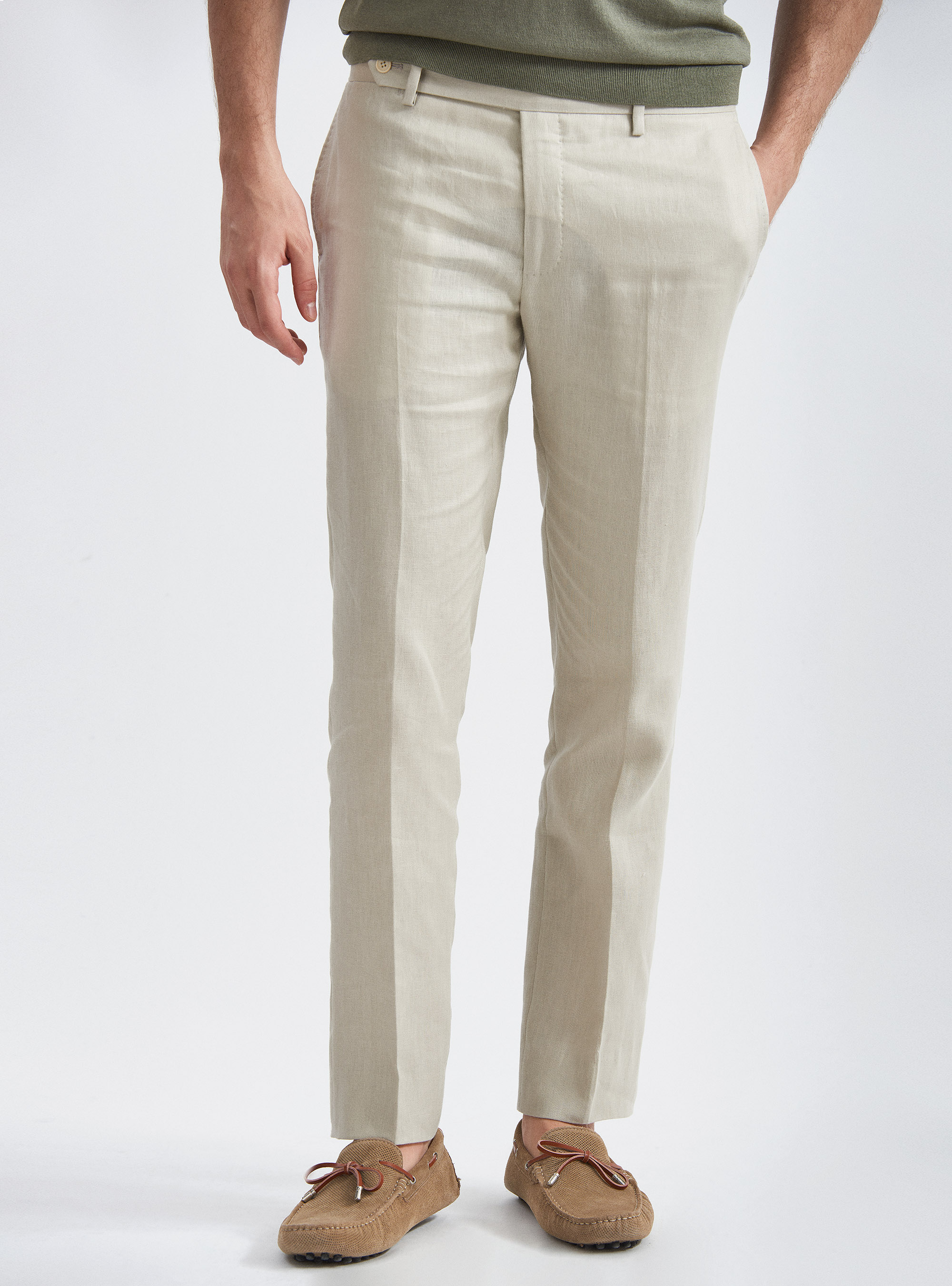Pure linen suit trousers | GutteridgeEU 