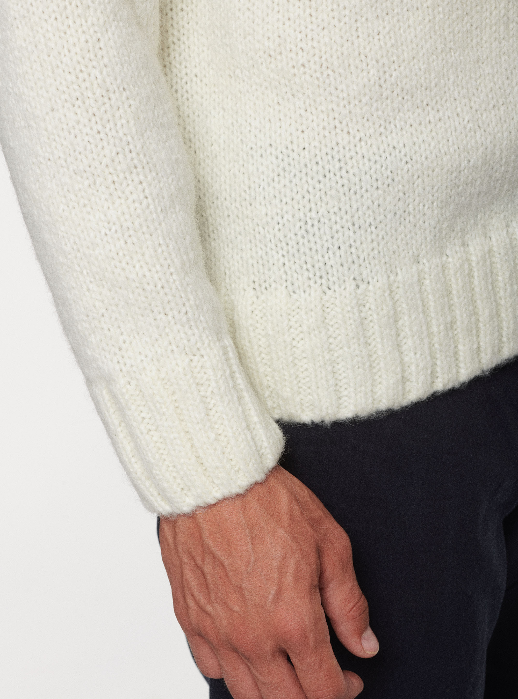 Maglia in misto lana alpaca, BIANCO