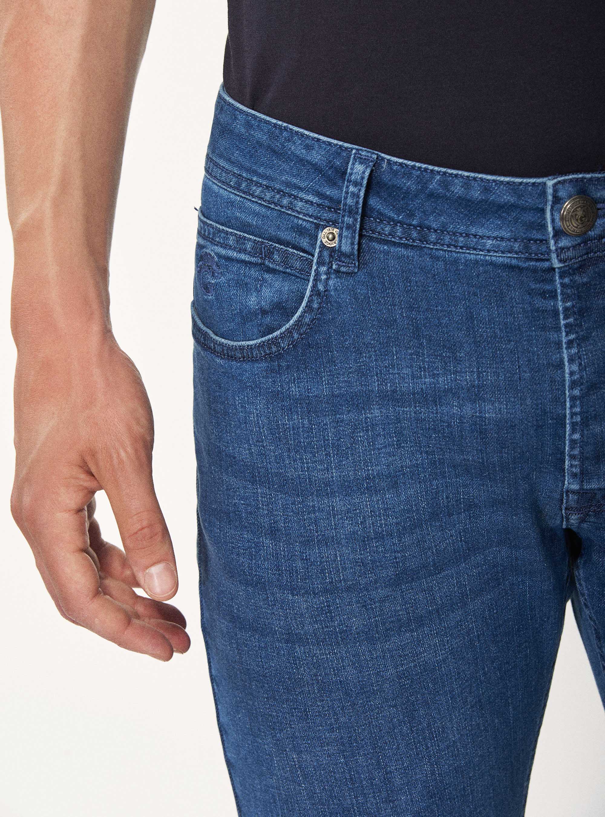 Coloured tailor fit jeans, BLUE