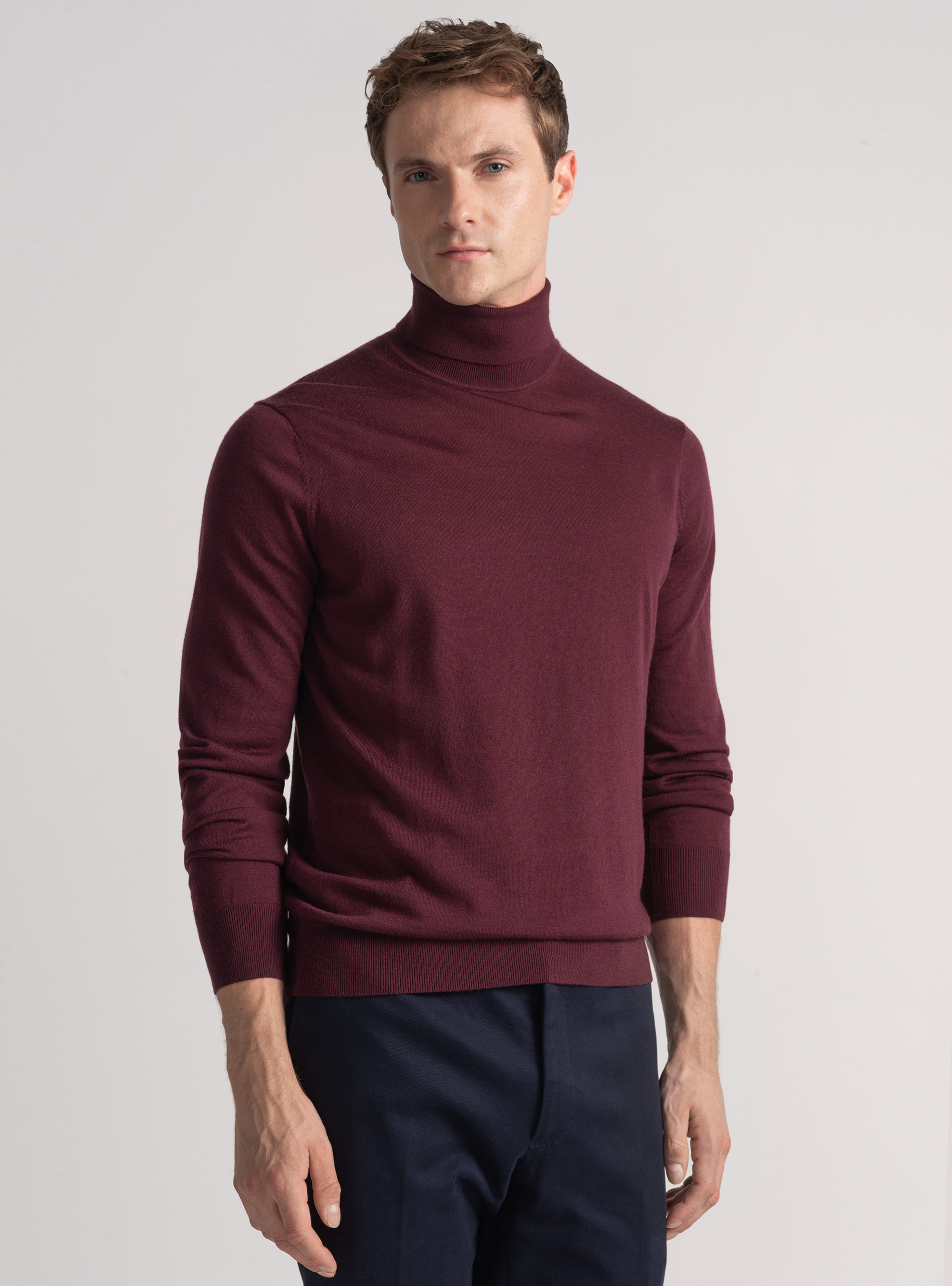 Dolcevita in pura lana merino extrafine, BORDEAUX