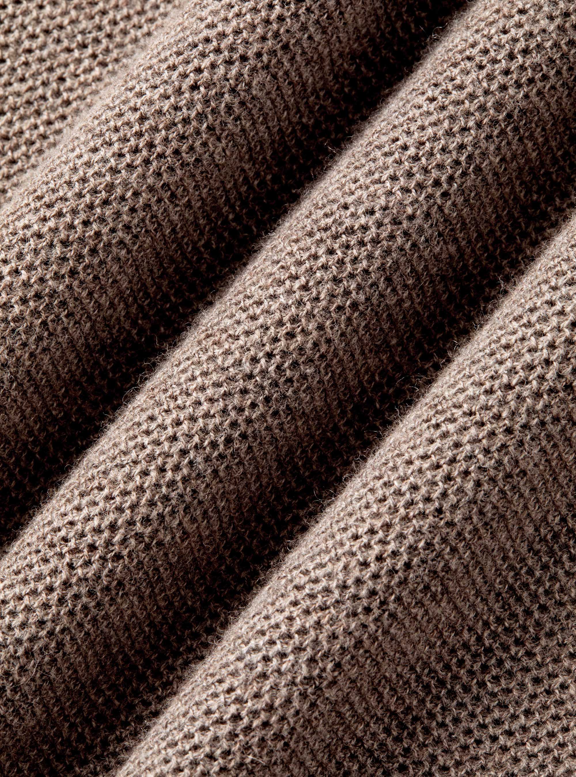 Maglia con mezza zip nido d'ape in cotone cashmere, BARRO