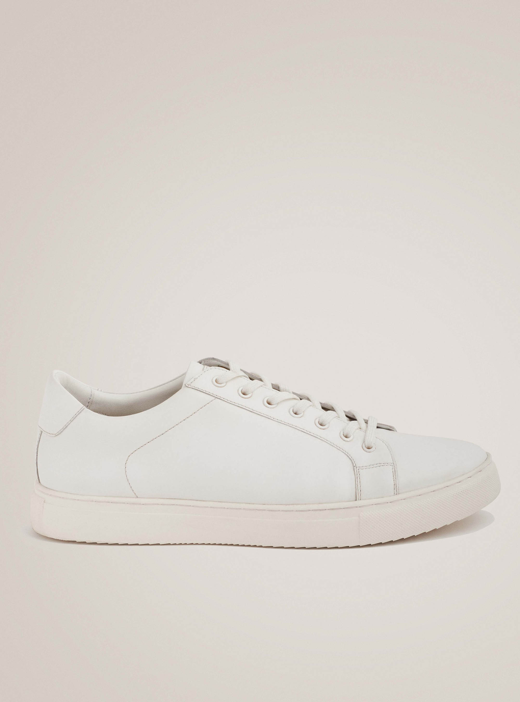 Sneakers de piel blanca, BLANCO