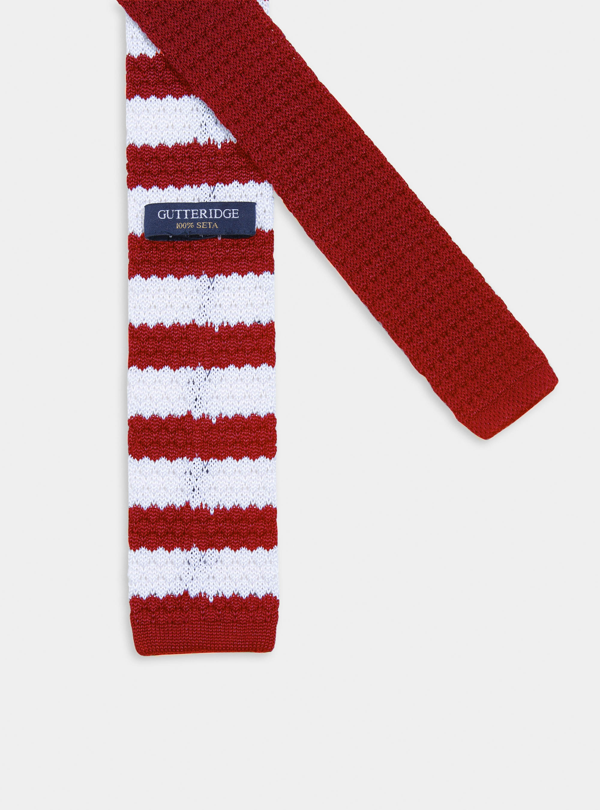 Cravatta in maglia a righe, ROSSO 0300C