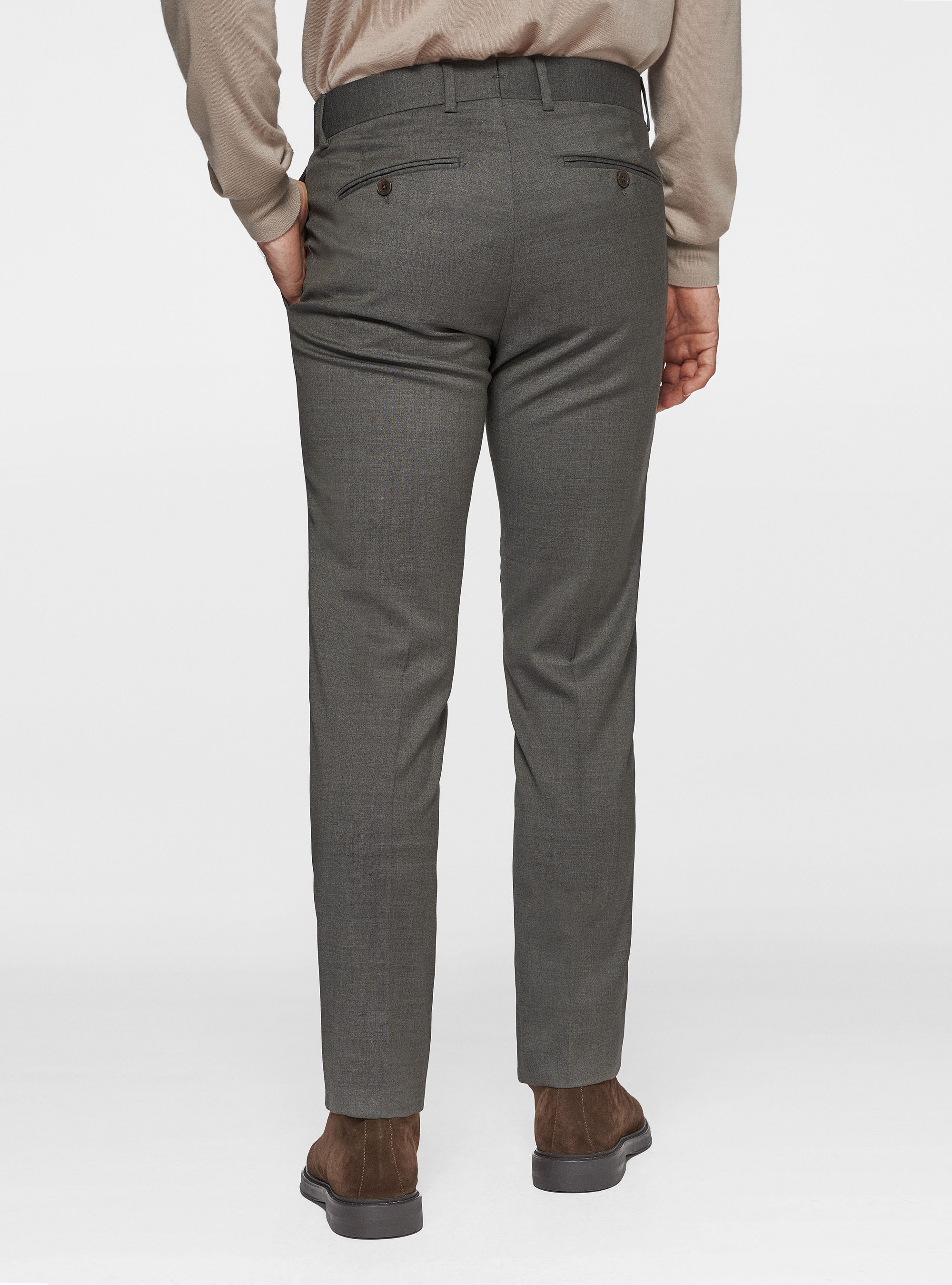 Pantaloni per abito in pura lana superfine 110's Reda, VERDE