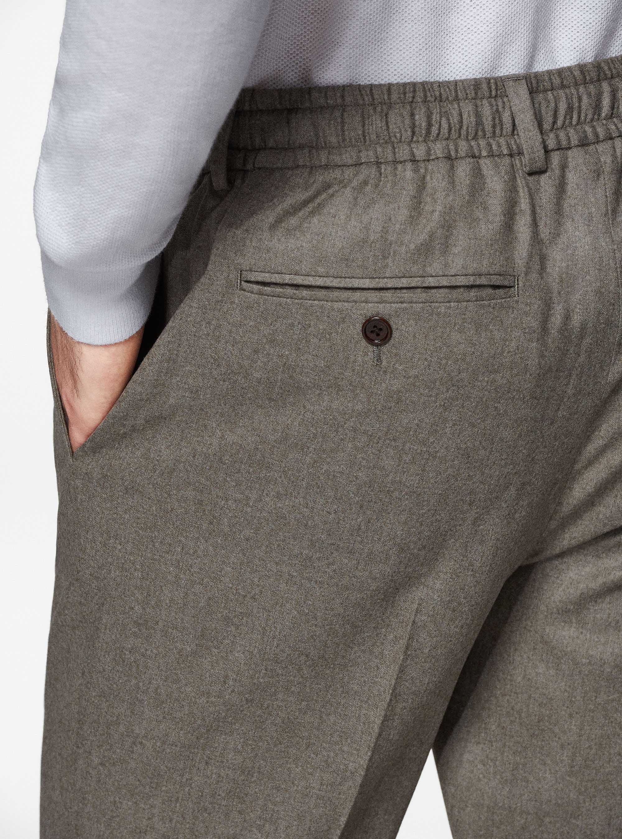 Pantaloni con coulisse in flanella Vitale Barberis Canonico, SABBIA