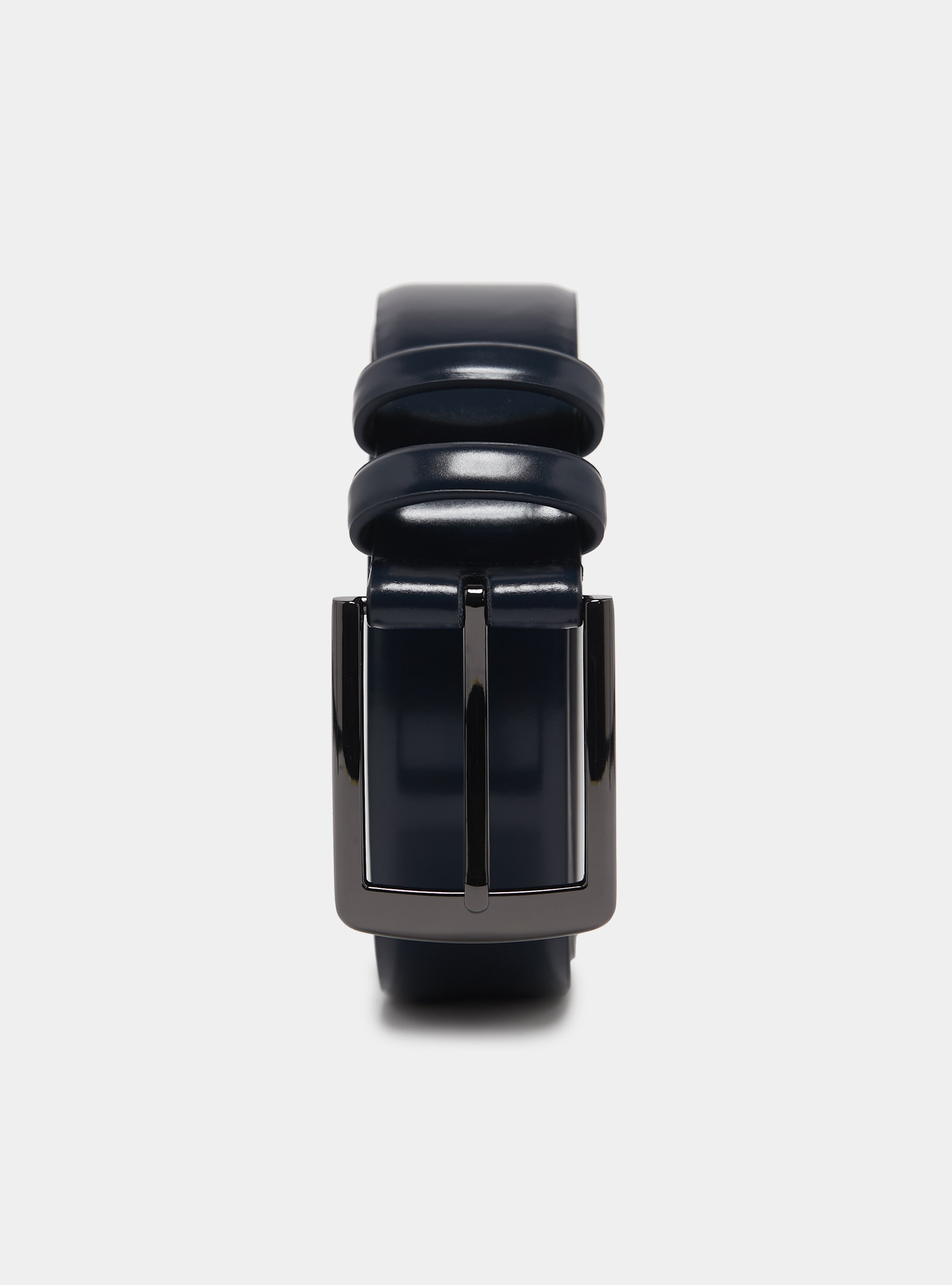 Matt brushed leather belt, NAVY BLUE