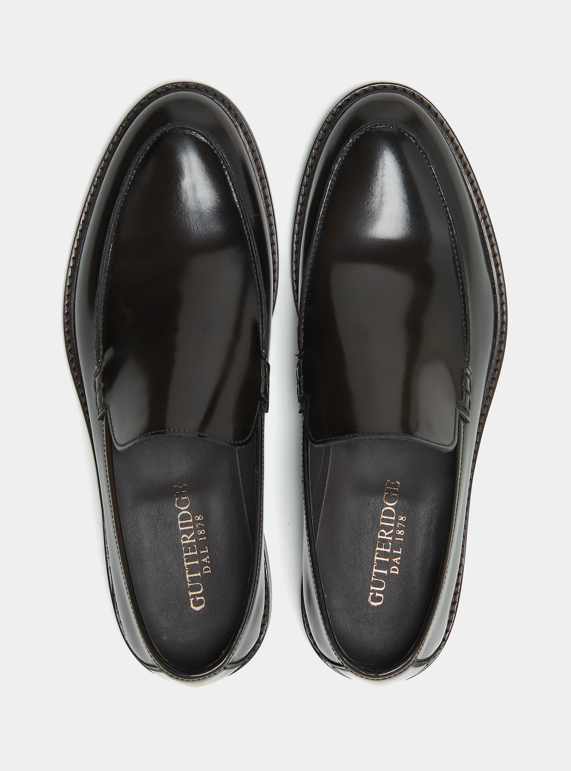 Abrasivated leather moccasins, BROWN