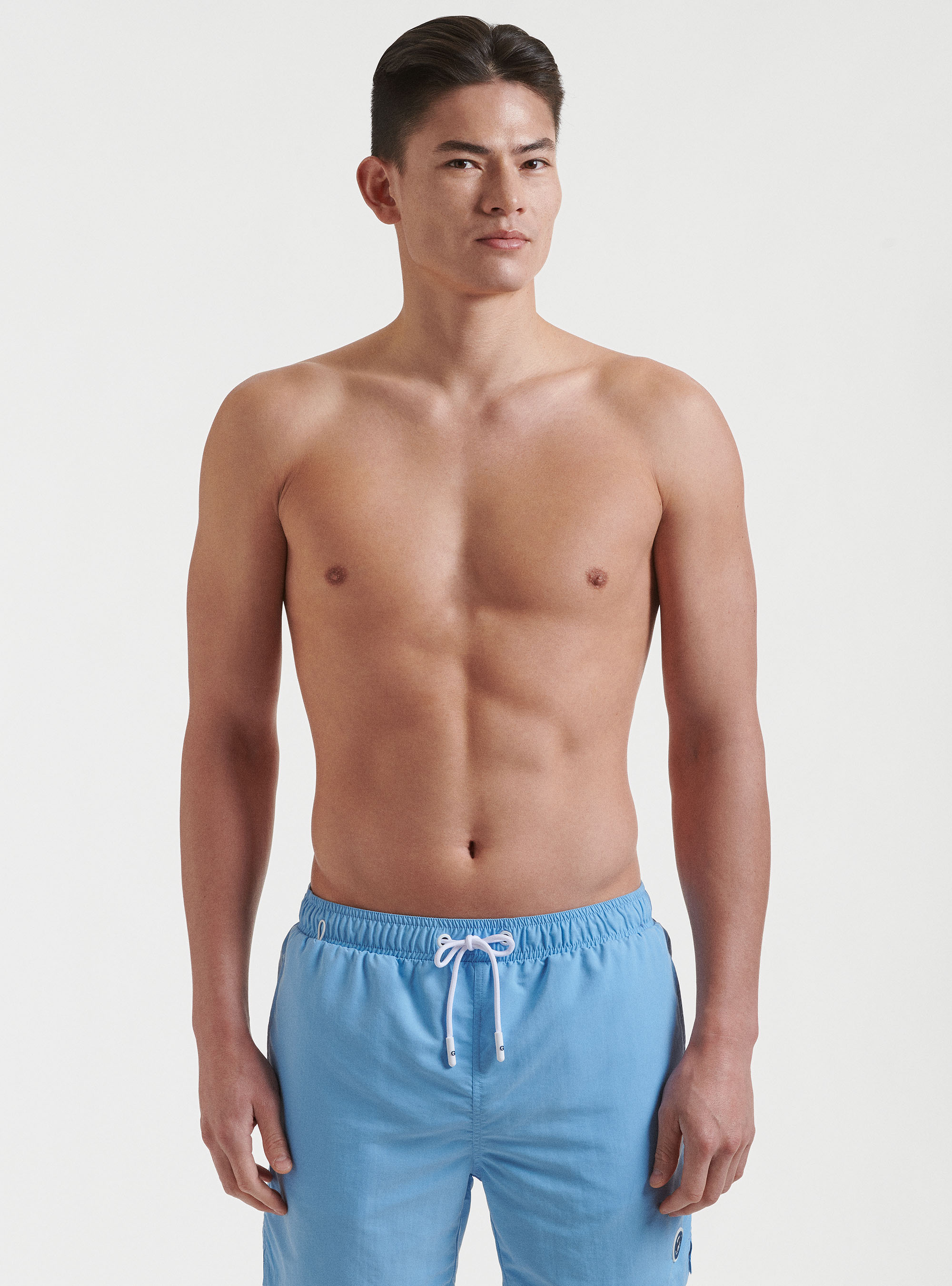 Costume da bagno tinta unita, AZZURRO