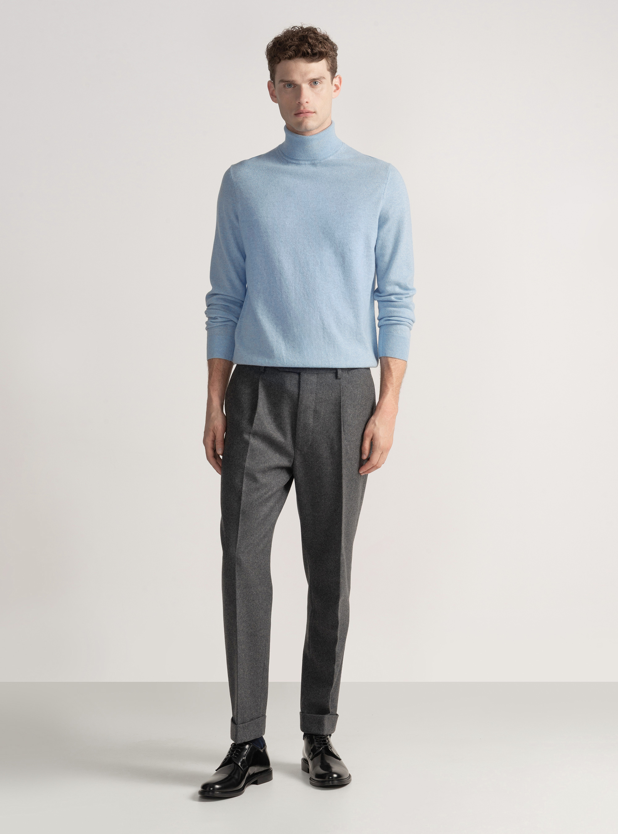 Cashmere turtleneck, AZZURRO POLVERE 0283C